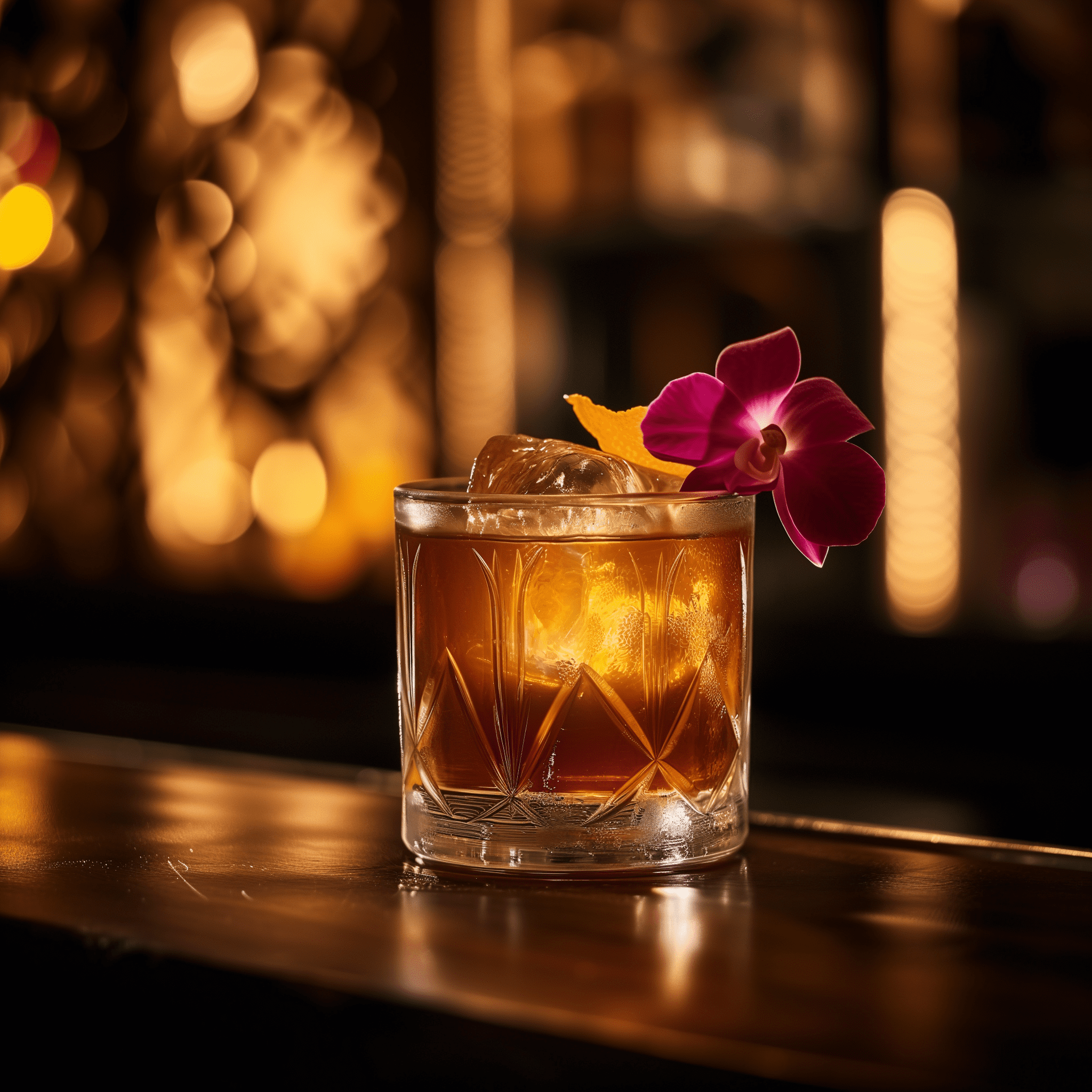 African Flower Cocktail Recipe - The African Flower is a harmonious blend of sweet and bitter, with the warmth of bourbon, the herbal notes of CioCiaro, and the rich chocolate undertone from Crème de Cacao. The orange bitters and twist add a zesty freshness that balances the cocktail, making it complex yet approachable.