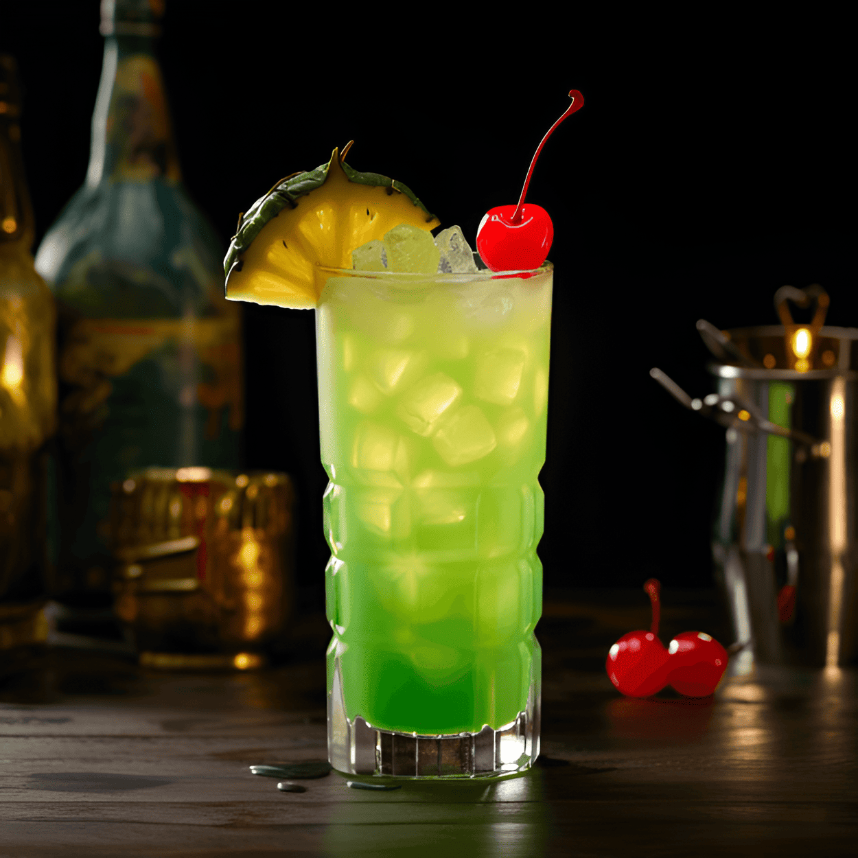 Alien Invasion Recipe - The Alien Invasion is a sweet and fruity cocktail with a strong kick. The combination of melon liqueur, coconut rum, and pineapple juice gives it a tropical and refreshing taste, while the vodka adds a strong and potent kick.