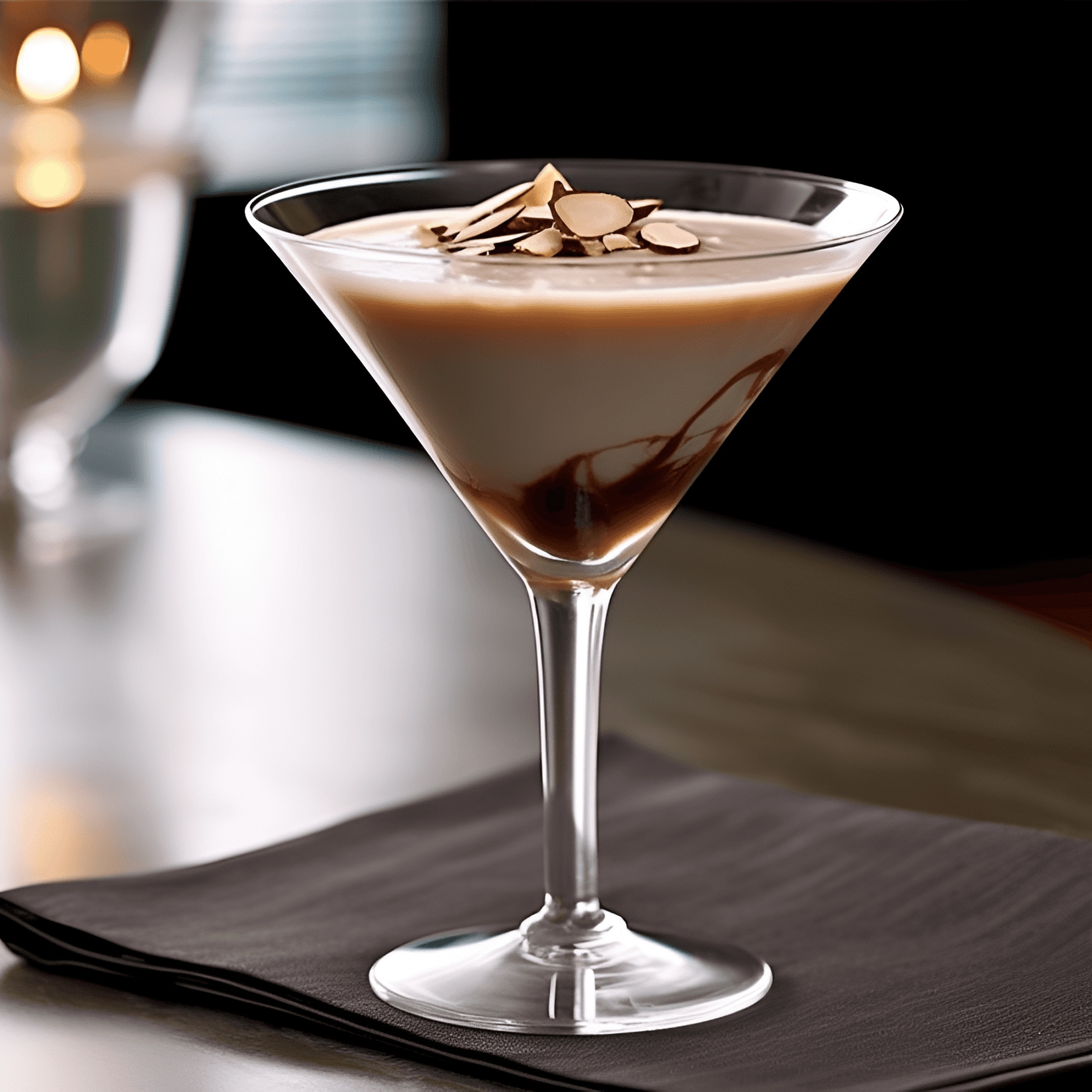 The Almond Joy cocktail is a sweet, creamy, and indulgent drink with a rich chocolate flavor, nutty almond undertones, and a hint of tropical coconut. It is a smooth and velvety cocktail with a well-balanced sweetness.
