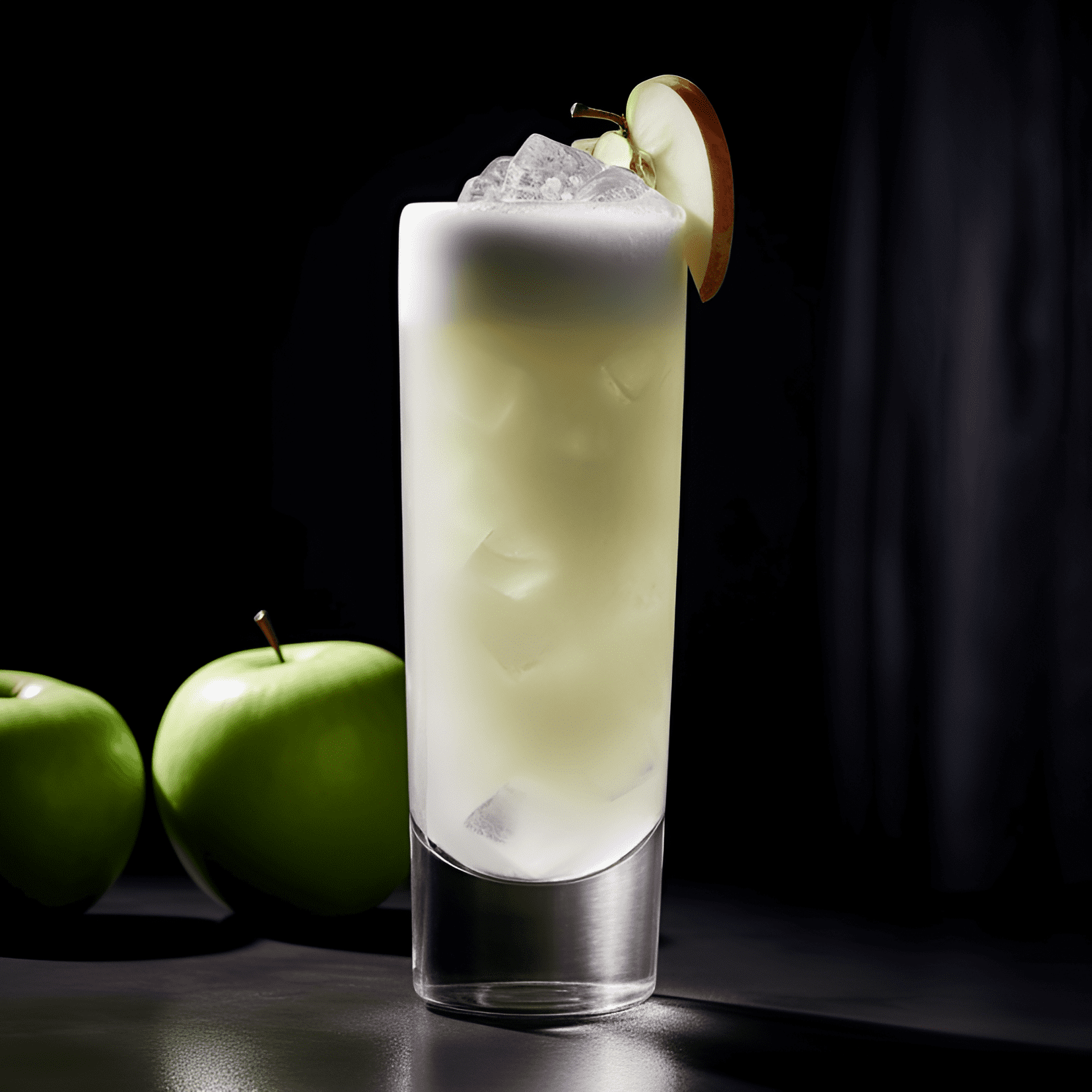 Apple Blow Fizz Cocktail Recipe - The Apple Blow Fizz has a delightful balance of sweet, tart, and slightly spicy flavors. The apple and lemon juices provide a refreshing and tangy base, while the cinnamon syrup adds a touch of warmth and sweetness. The gin and egg white give the cocktail a smooth and creamy texture, while the soda water adds a light and fizzy finish.