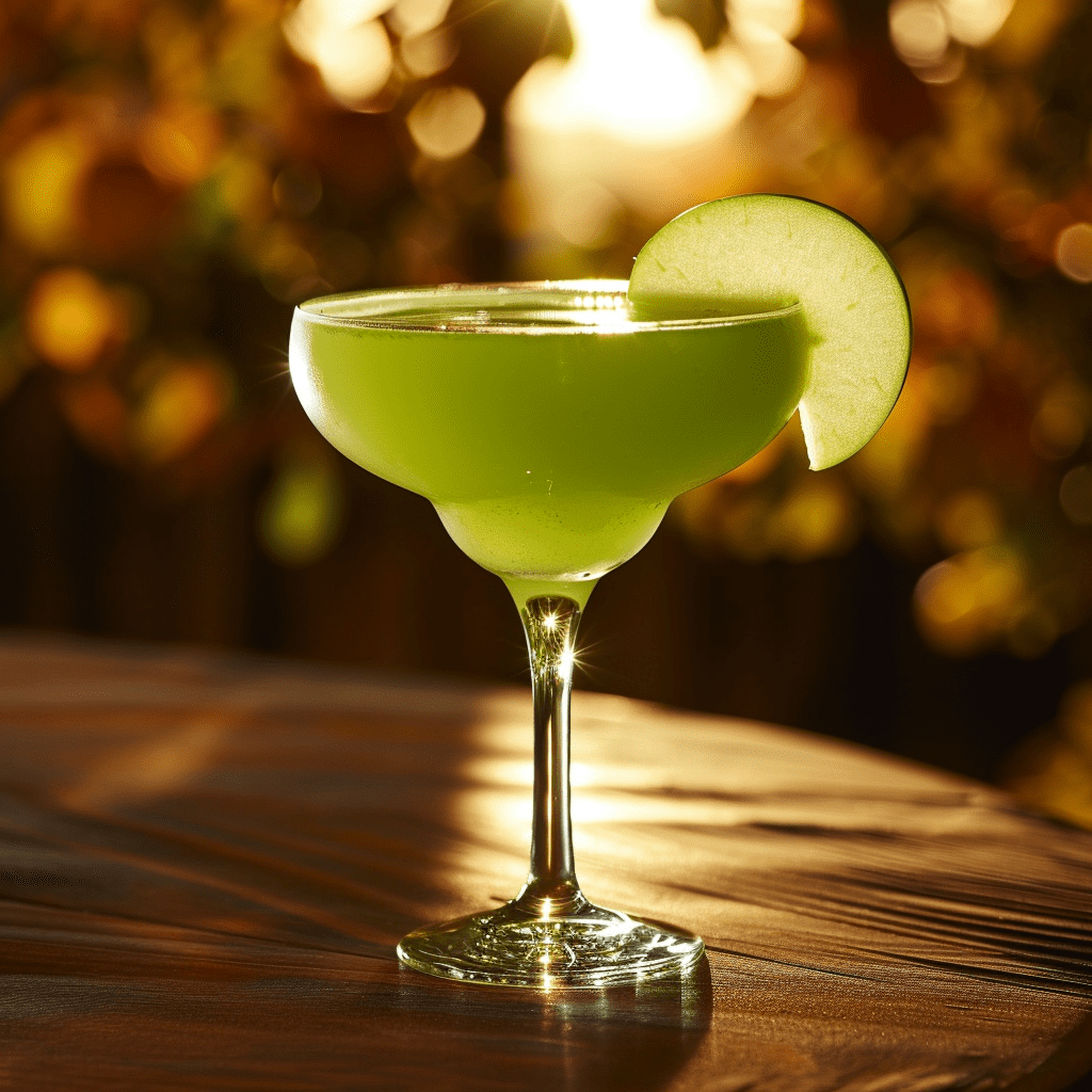 Apple Daiquiri Cocktail Recipe - The Apple Daiquiri has a balanced sweet and tart flavor profile, with the crispness of fresh apples and the tang of lime juice complemented by the smooth warmth of rum. It's refreshing, fruity, and has a slight kick that makes it both invigorating and satisfying.