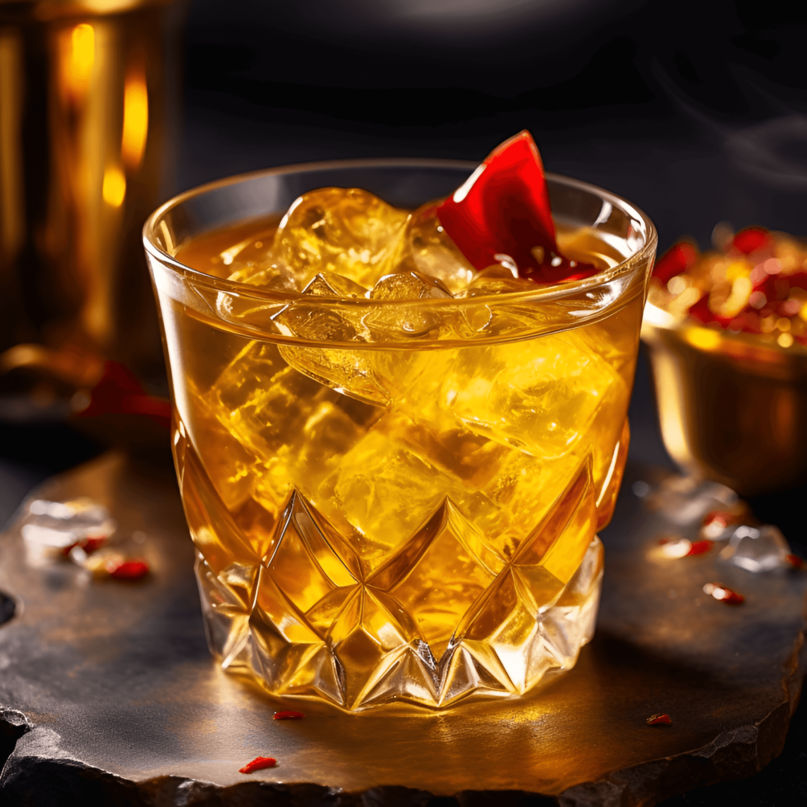 Aztec Gold Cocktail Recipe - The Aztec Gold cocktail is a harmonious blend of sweet, sour, and spicy flavors. The sweetness of the honey and the tartness of the lime juice are perfectly balanced by the warmth of the tequila and the heat of the chili pepper. The result is a bold, invigorating, and unforgettable taste experience.