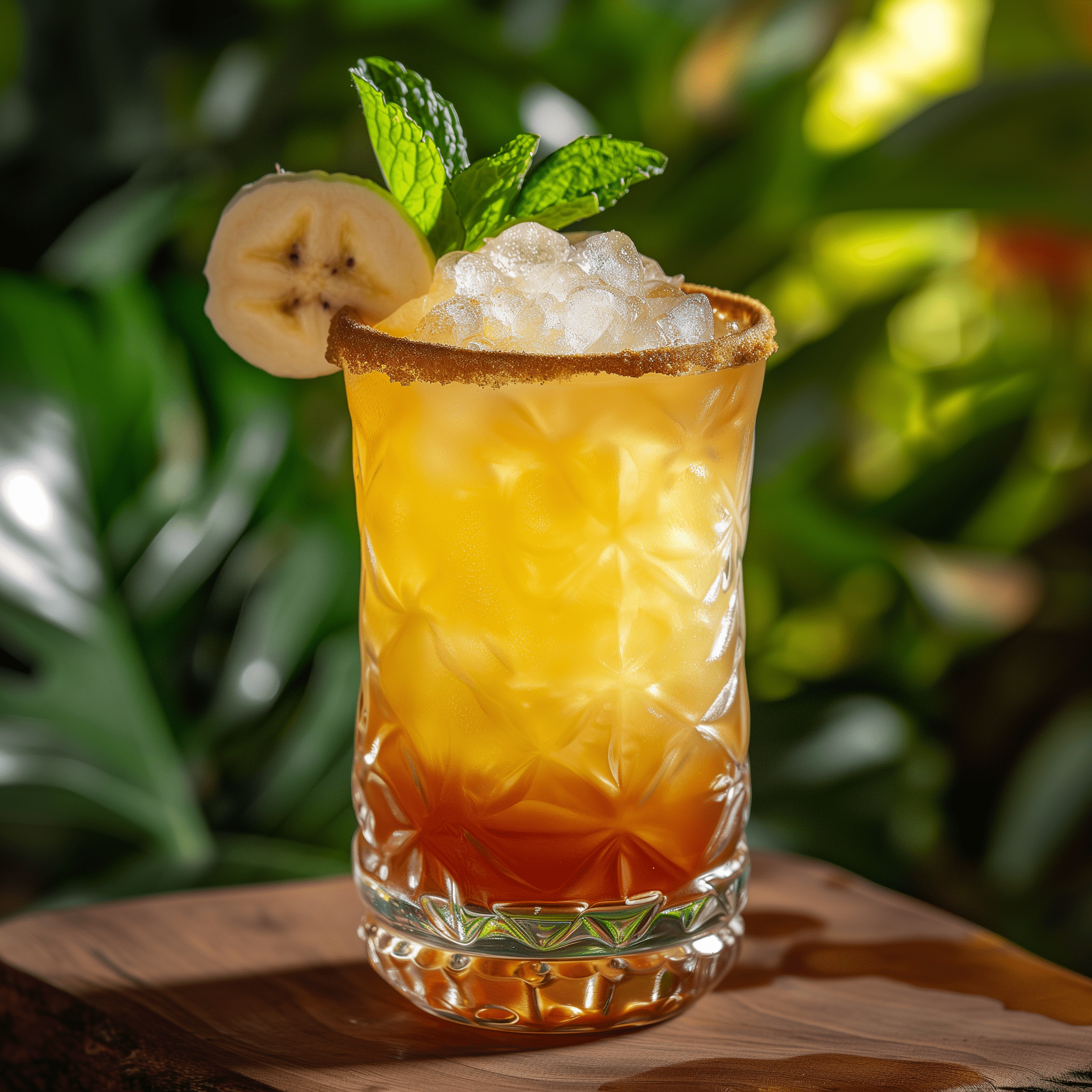 Banana Mai Tai Cocktail Recipe - The Banana Mai Tai is a harmonious blend of sweet and tangy flavors with a robust rum undertone. The banana liqueur adds a creamy, fruity note, while the lime juice provides a refreshing citrus kick. The orgeat syrup and orange curaçao round out the sweetness, making it a rich and complex cocktail.