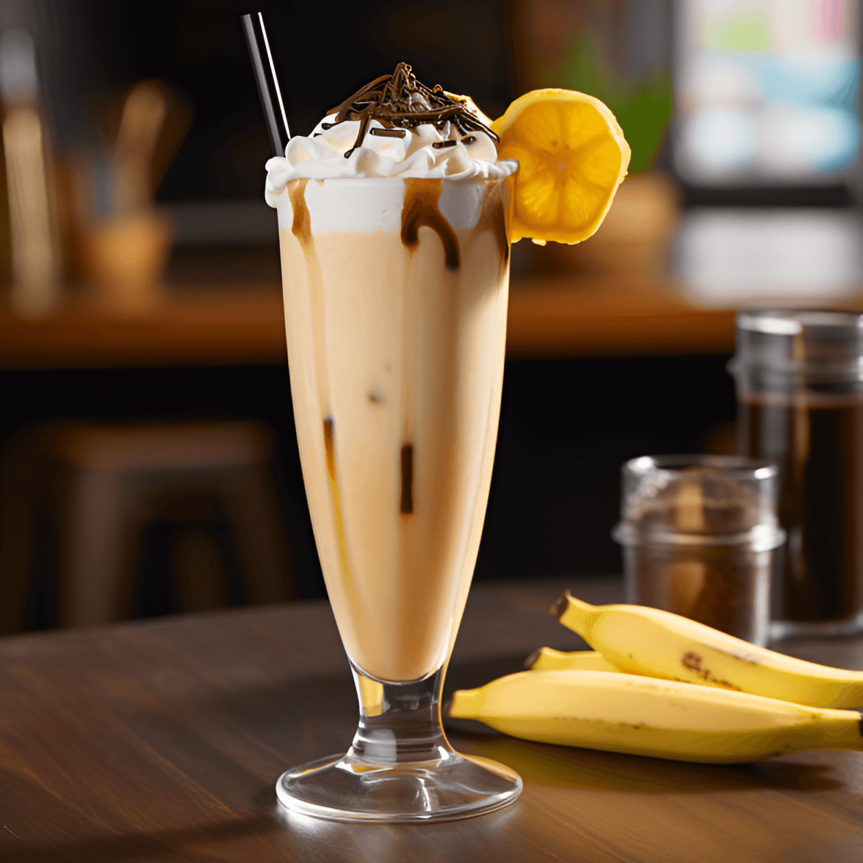 Banana Monkey Cocktail Recipe - The Banana Monkey cocktail is a creamy, smooth, and refreshing drink. It has a sweet, tropical taste with a hint of chocolate. The banana liqueur gives it a fruity flavor, while the cream and chocolate syrup add a rich, velvety texture.