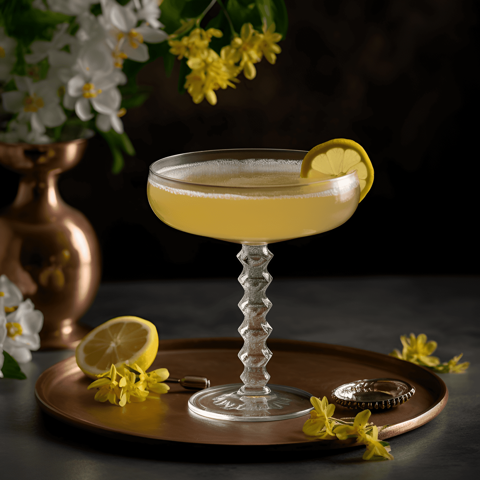The Bee's Knees cocktail is a delightful balance of sweet, sour, and floral flavors. The honey syrup adds a rich sweetness, while the lemon juice provides a tangy, refreshing sourness. The gin's botanicals shine through, giving the drink a complex and satisfying taste.