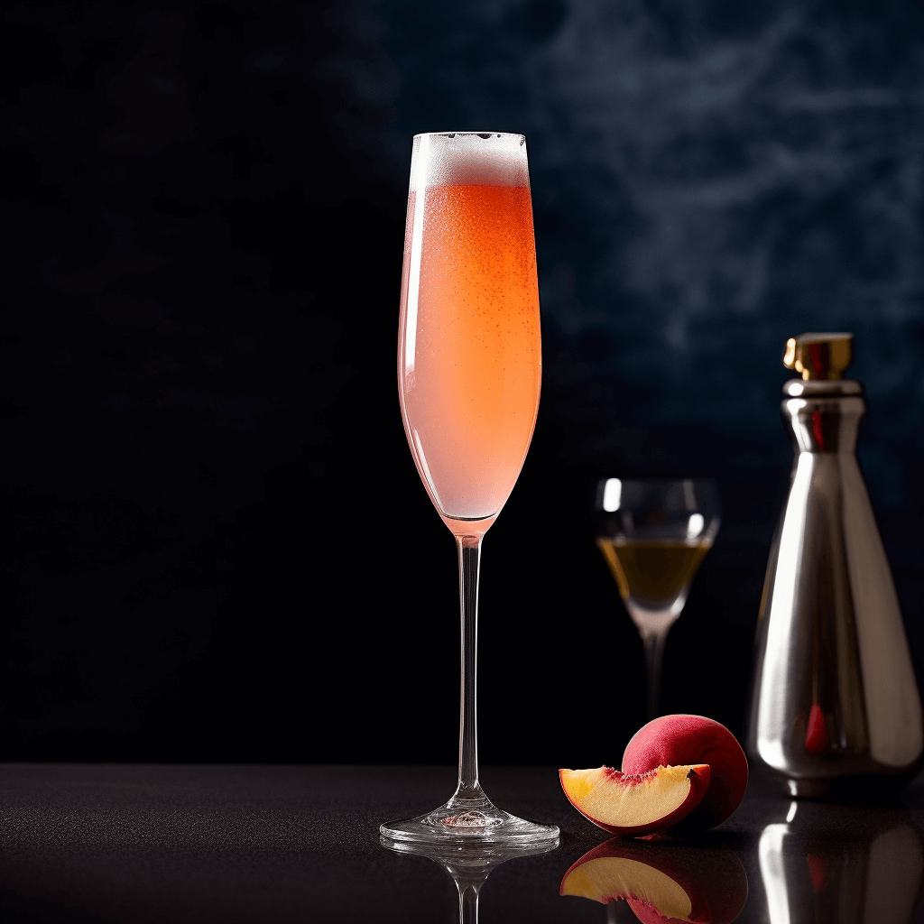 El Bellini es un cóctel ligero, refrescante y ligeramente dulce con un toque de acidez del puré de durazno. Las burbujas del Prosecco agregan una agradable efervescencia, convirtiéndolo en una bebida perfecta para el clima cálido y las celebraciones.