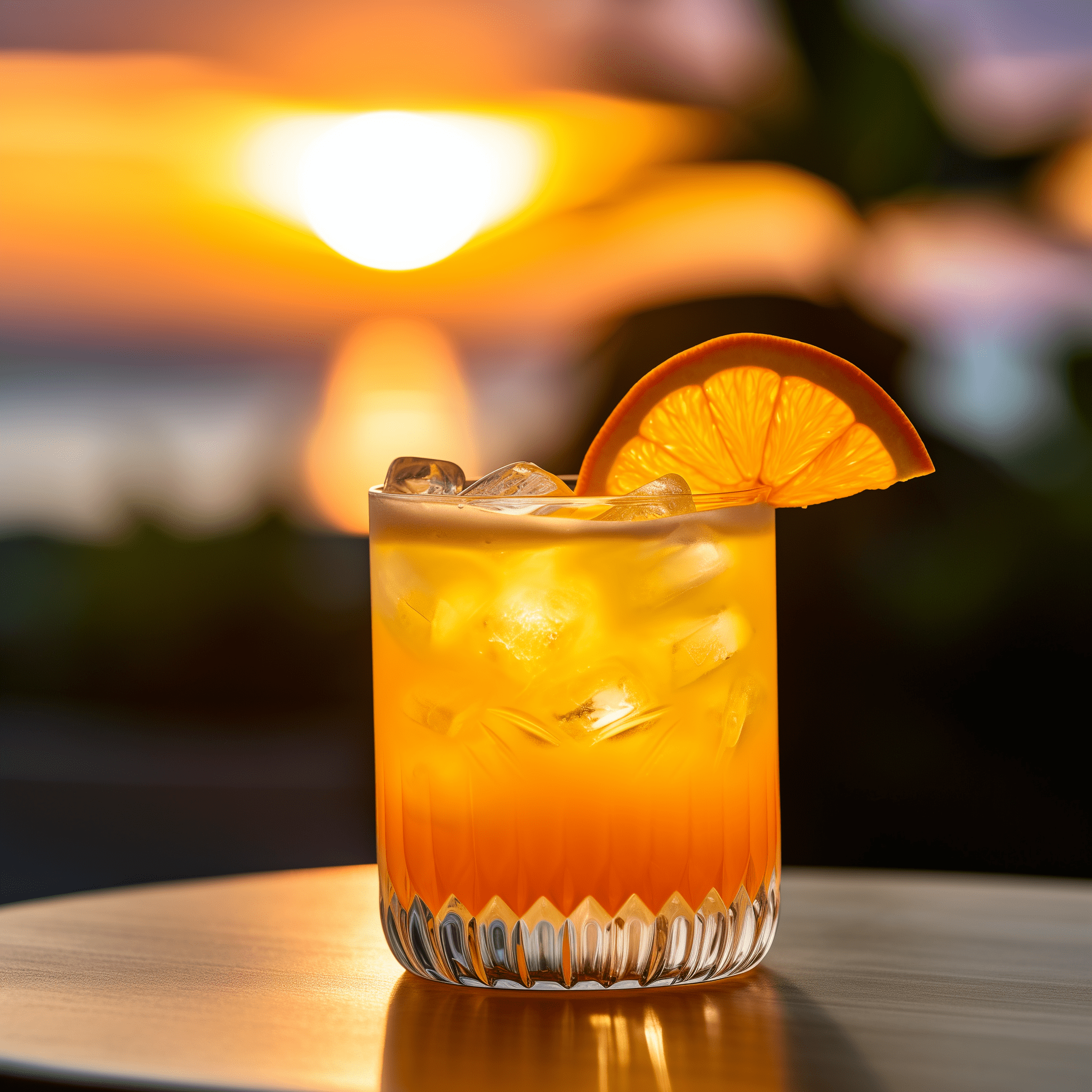 Penche-Moi En Arrière Cocktail Recette - Le cocktail 'Penche-Moi En Arrière' est un équilibre délicieux de saveurs. Il est sucré mais pas écoeurant, grâce au mélange aigre qui atténue la douceur. L'amaretto apporte un goût riche d'amande à la fois chaleureux et réconfortant, tandis que le jus d'orange ajoute une fraîcheur d'agrumes qui rend la boisson vive et accessible.