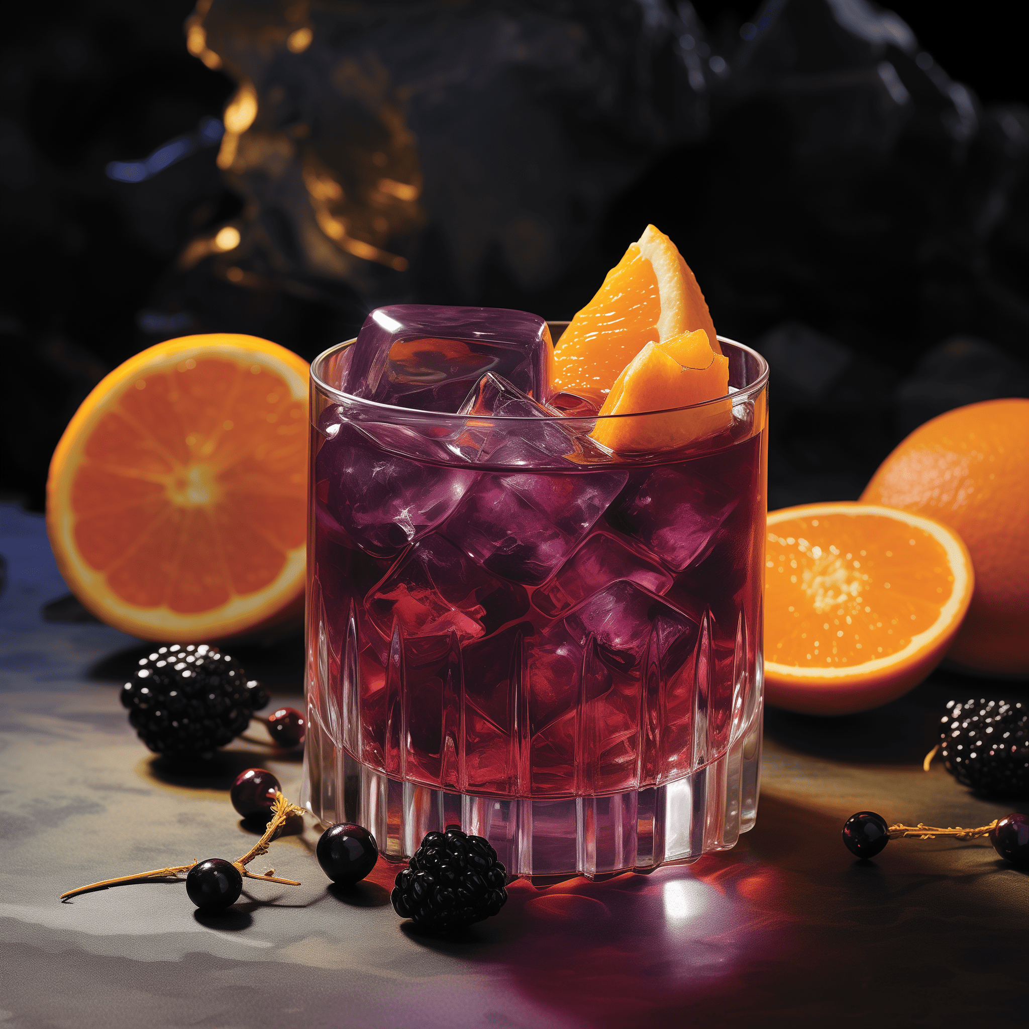 Blackberry Old Fashioned Cocktail Recipe - The Blackberry Old Fashioned is a harmonious blend of sweet and sour with a robust whiskey foundation. The muddled blackberries contribute a tart fruitiness, while the simple syrup and bitters balance it with sweetness and depth. The orange peel garnish adds a zesty aroma and a slight bitterness that complements the drink's complexity.
