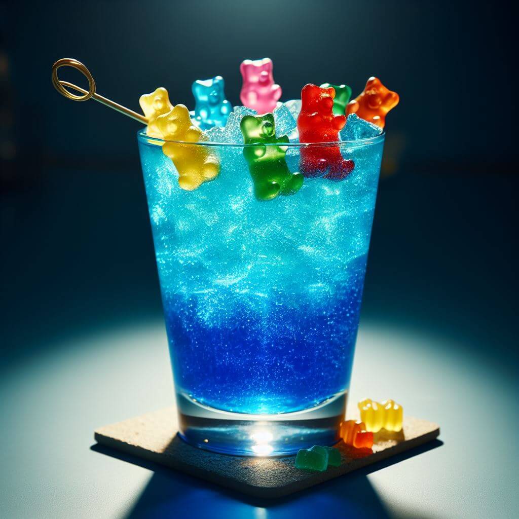 Blue Gummy Bear Cocktail Recipe - The Blue Gummy Bear cocktail is a sweet, fruity delight. It has a strong blue raspberry flavor, with a hint of sourness from the lemon-lime soda. The vodka gives it a slight kick, but the overall taste is smooth and refreshing.