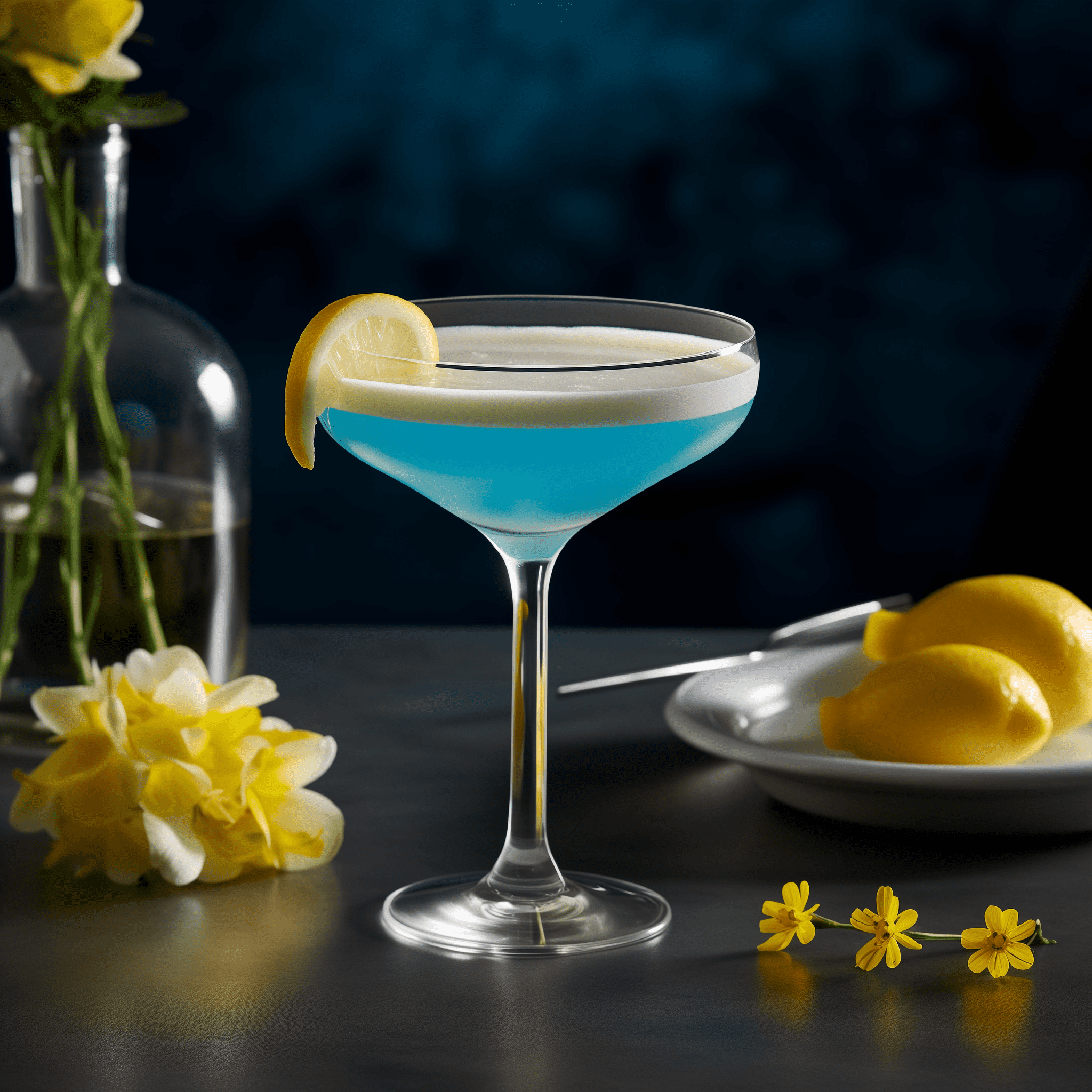 Blue Lady Cocktail Recipe - The Blue Lady cocktail offers a harmonious blend of sweet and sour with a creamy texture. The citrus tang from the lemon juice is perfectly balanced by the sweetness of the blue curaçao, while the gin provides a complex botanical backdrop. The egg white adds a smooth, frothy finish that rounds out the drink.