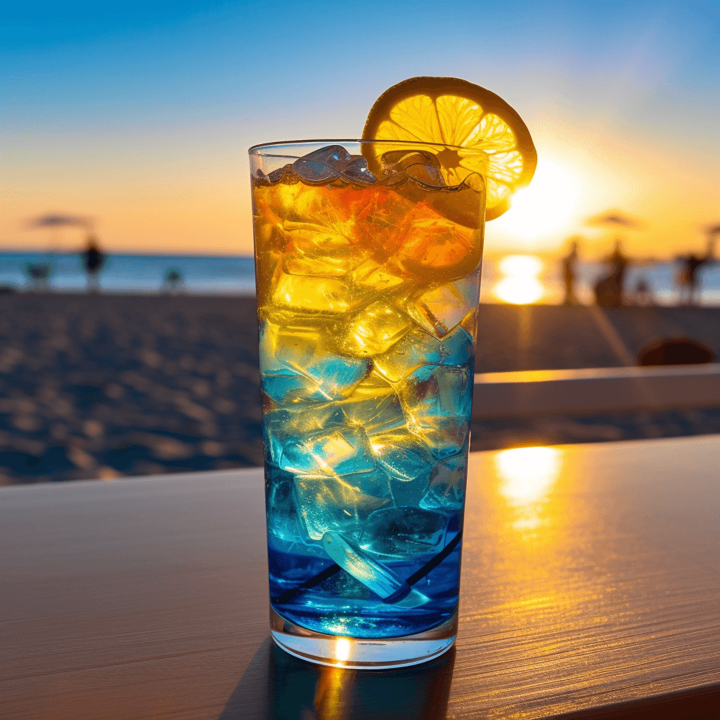 Blue Long Island Iced Tea Cocktail Recipe - The Blue Long Island Iced Tea has a sweet and slightly sour taste, with a strong alcoholic kick. The combination of various spirits and the addition of blue curaçao give it a unique, fruity flavor with a hint of citrus.