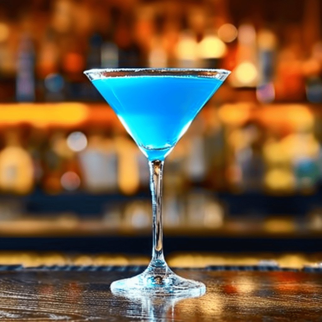 Blue Martini Cóctel Receta - El Blue Martini es una deliciosa mezcla de sabores dulces y cítricos con una base fuerte de vodka. El curaçao azul proporciona una nota tropical de naranja, mientras que la dulzura se equilibra con el vermut seco. Es un cóctel suave, ligeramente afrutado con un toque sofisticado.
