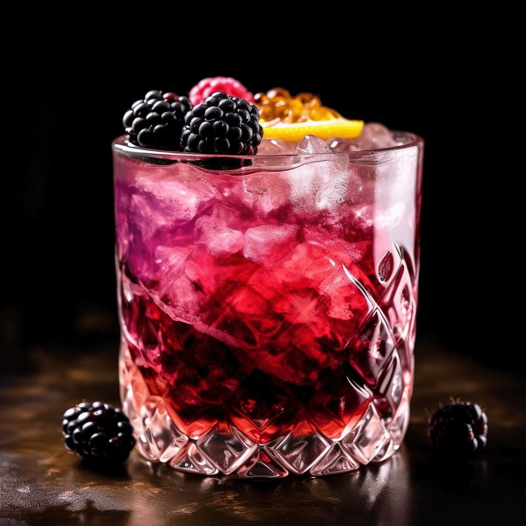 The Bramble cocktail is a delightful mix of sweet, sour, and fruity flavors. The gin provides a strong, herbal base, while the lemon juice adds a refreshing tartness. The blackberry liqueur and simple syrup bring a sweet, fruity balance to the drink.
