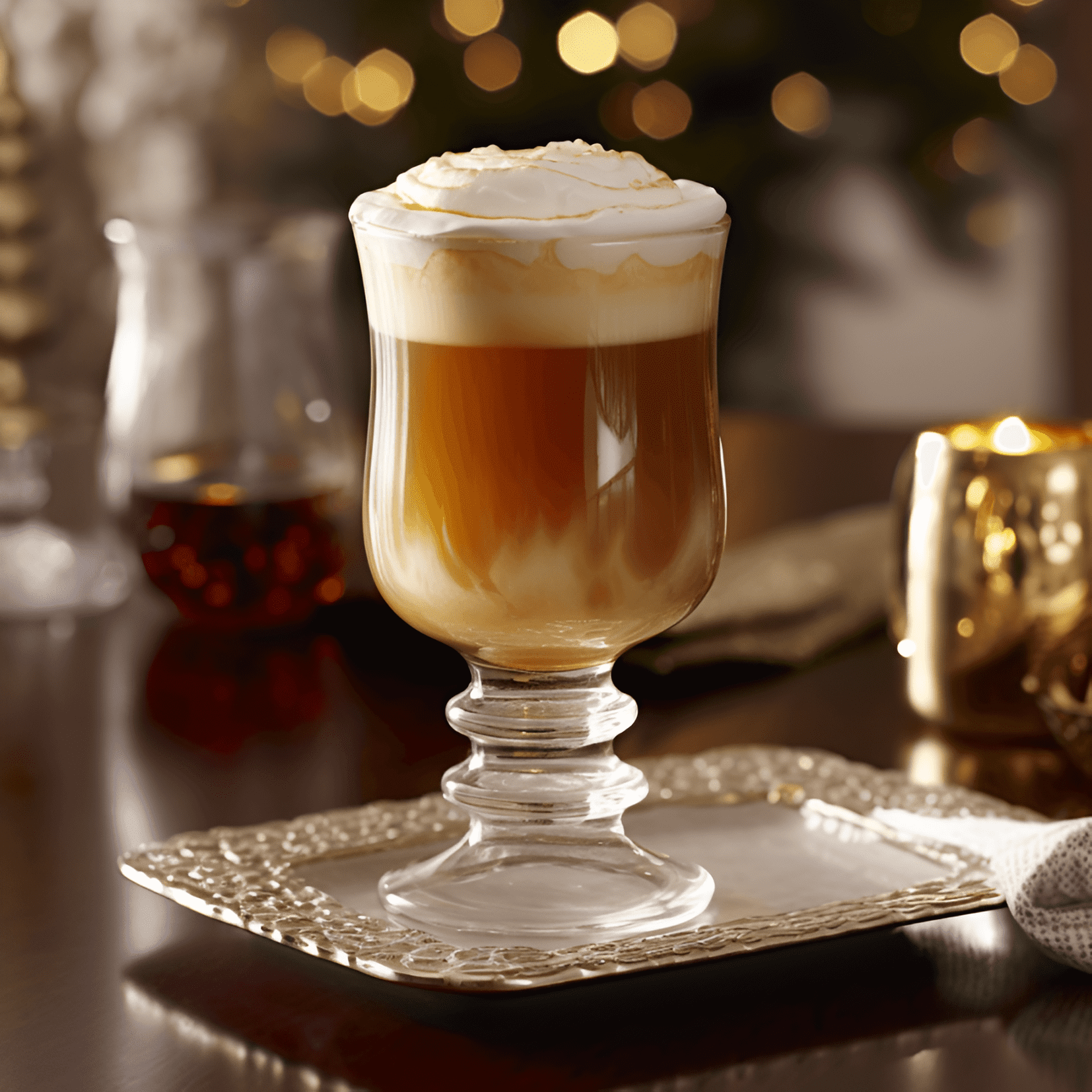 The Brandy Egg Nog cocktail is rich, creamy, and velvety with a perfect balance of sweetness and warmth from the brandy. The spices, such as nutmeg and cinnamon, add a subtle depth of flavor, making it a comforting and indulgent treat.