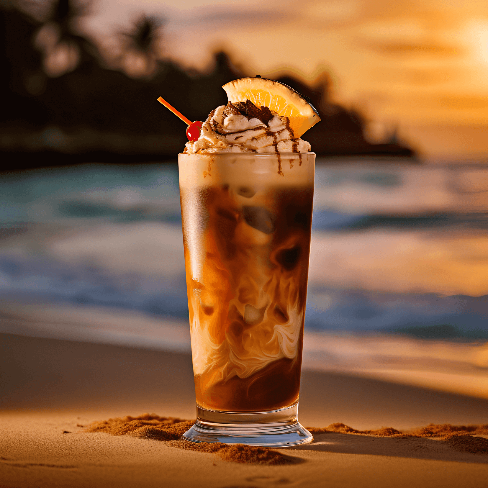 The Bushwacker cocktail is a creamy, rich, and indulgent drink with a velvety texture. It has a sweet, chocolatey taste with hints of coffee and coconut. The rum adds a subtle warmth and depth to the flavor profile.