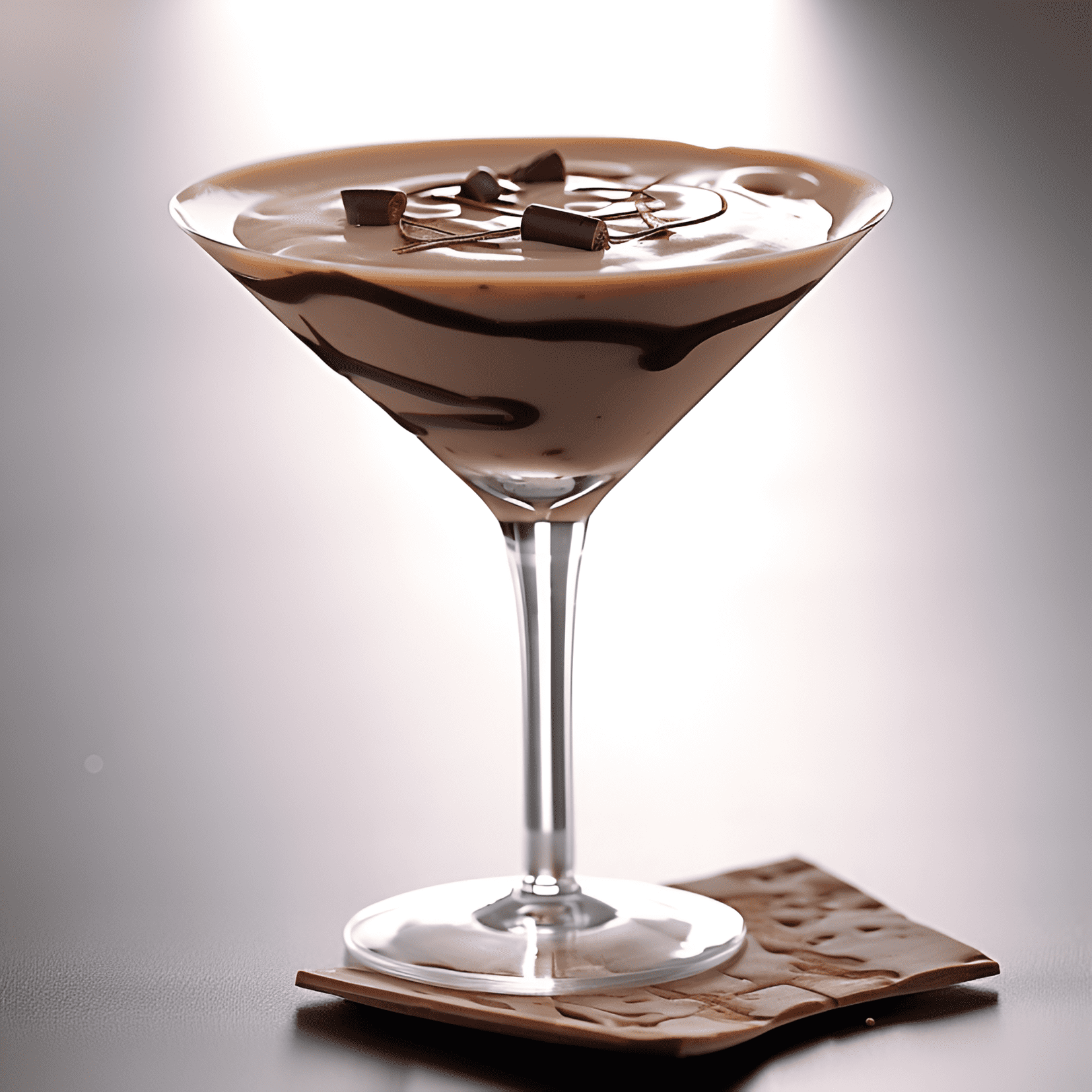 El Chocolate Martini es rico, cremoso y dulce, con un sabor a chocolate aterciopelado y un toque de vainilla. Tiene una sensación suave y lujosa en la boca y un toque ligeramente embriagador del vodka.