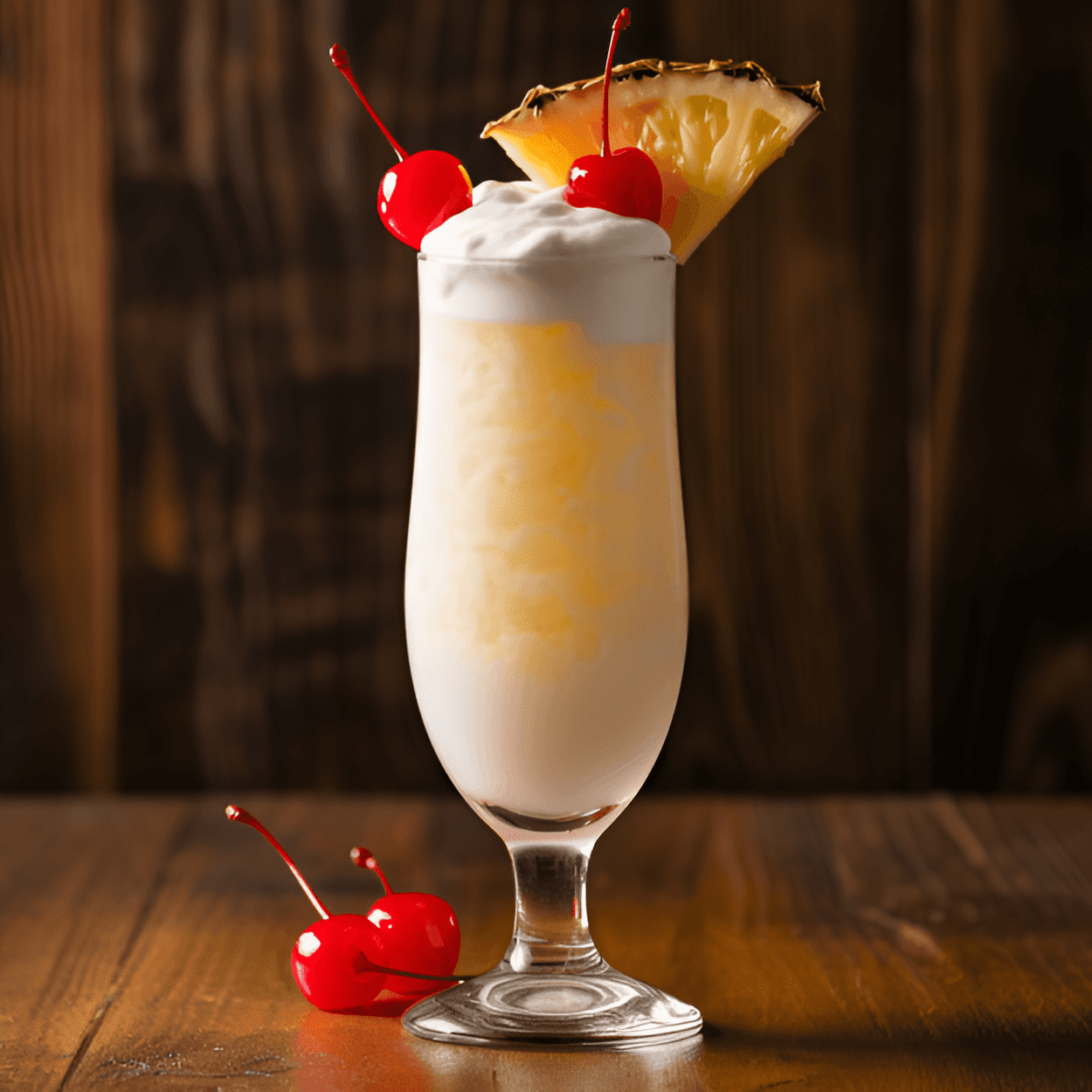 Piña Colada de Crema de Coco Cóctel Receta - La Piña Colada de Crema de Coco es un cóctel cremoso, dulce y tropical. Tiene un rico sabor a coco, equilibrado por la acidez de la piña y el calor del ron. Es como unas vacaciones tropicales en un vaso.