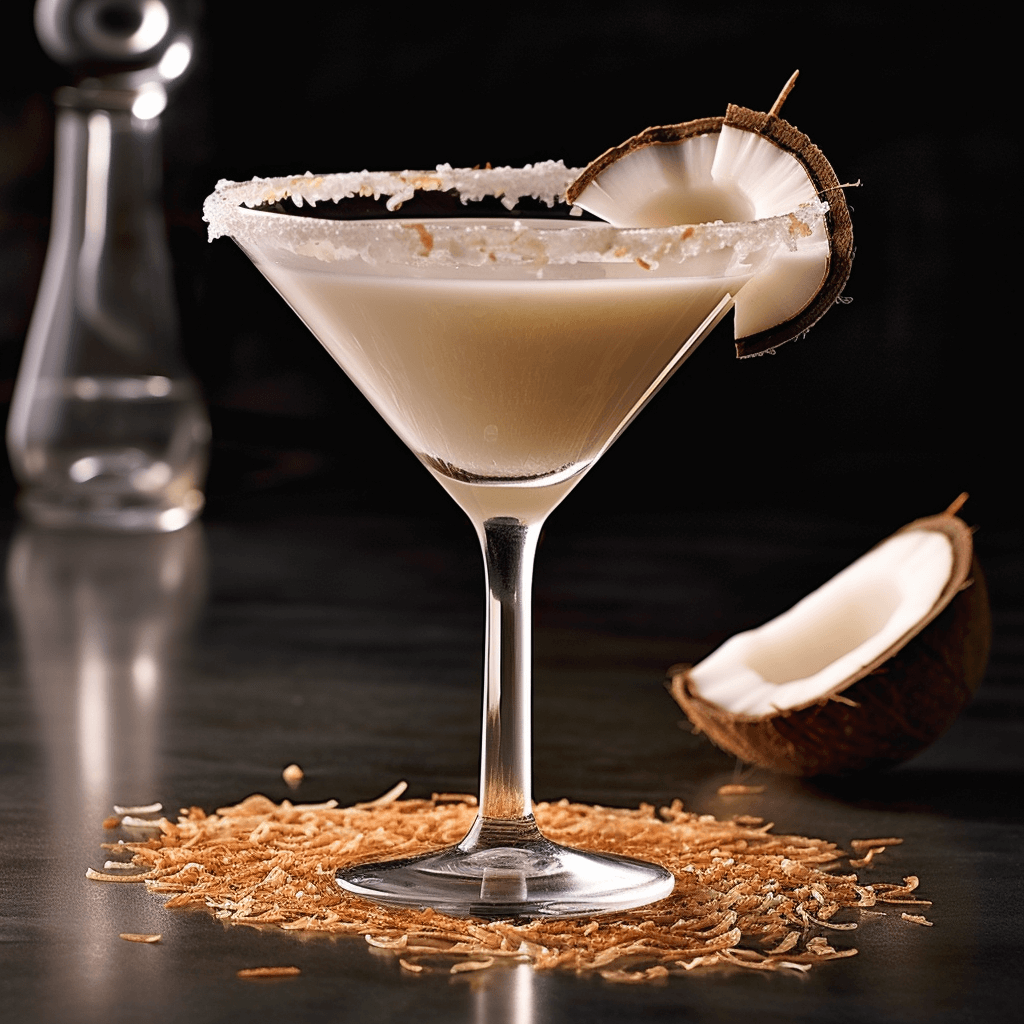 Coconut Martini Cóctel Receta - El Coconut Martini tiene una textura suave y cremosa con un sabor dulce y ligeramente a nuez. La leche de coco y la crema de coco agregan una dulzura rica y aterciopelada, mientras que el vodka proporciona una columna vertebral fuerte y crujiente.