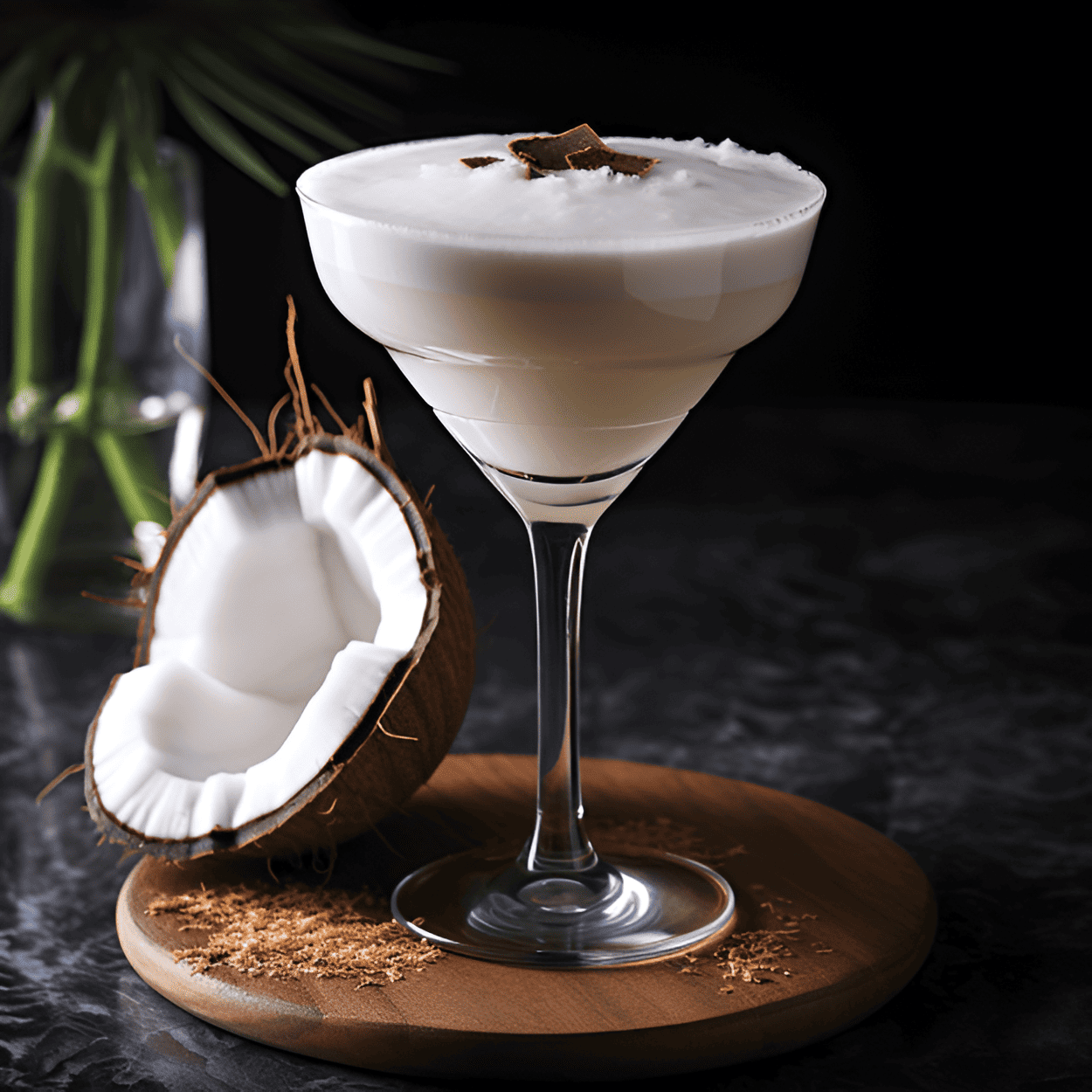 Ruso Blanco de Coco Cóctel Receta - Este cóctel es cremoso, dulce y ligeramente nuez. La leche de coco le da un toque tropical, mientras que el vodka y el licor de café proporcionan un sabor fuerte y robusto. Es una bebida rica e indulgente que deja un sabor persistente de coco en el paladar.