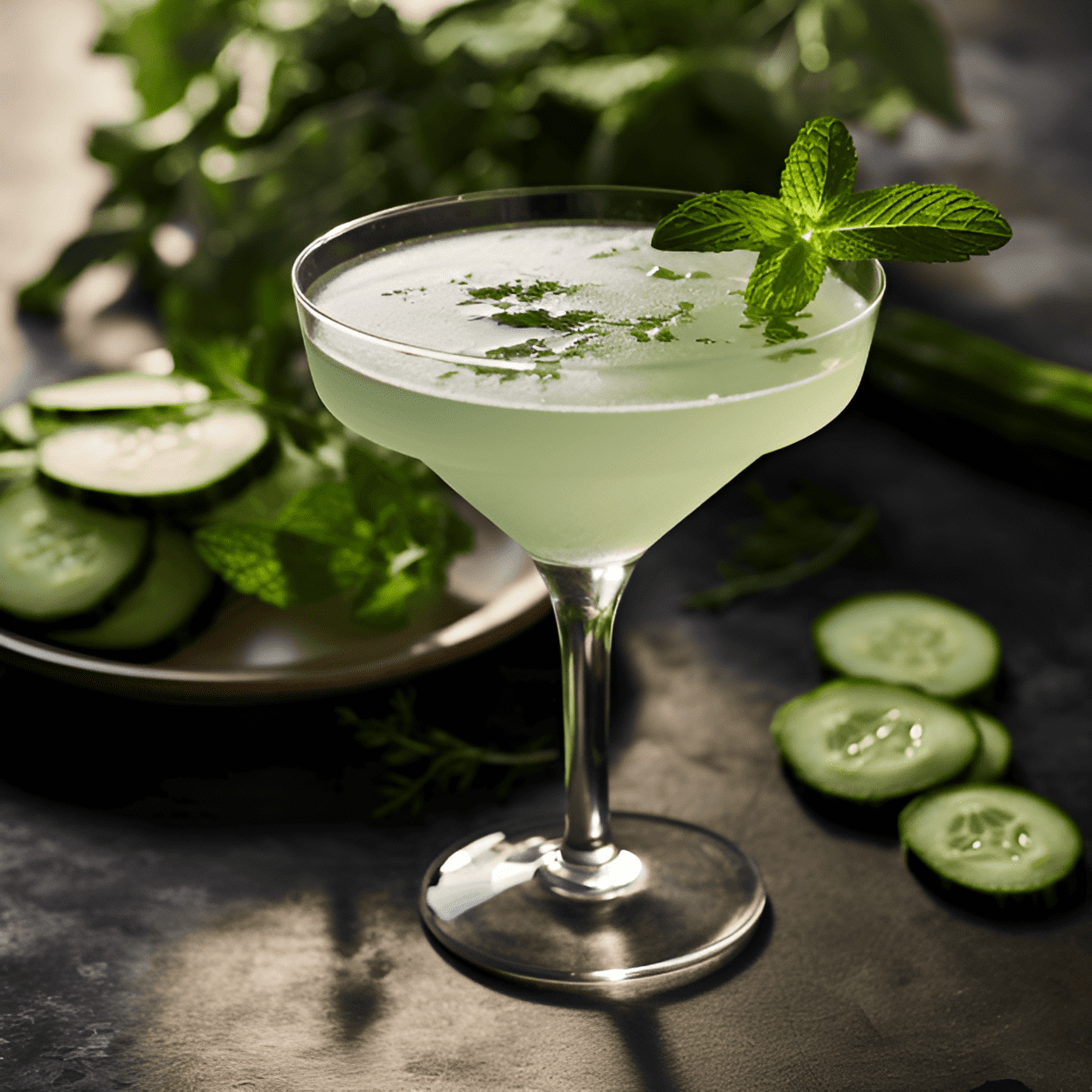Cucumber Basil Martini Cocktail Recipe - This cocktail has a refreshing, crisp, and slightly savory taste. The cucumber provides a cool and fresh flavor, while the basil adds a hint of peppery sweetness. The gin gives it a strong, juniper-forward base, and the lime juice adds a touch of tartness.