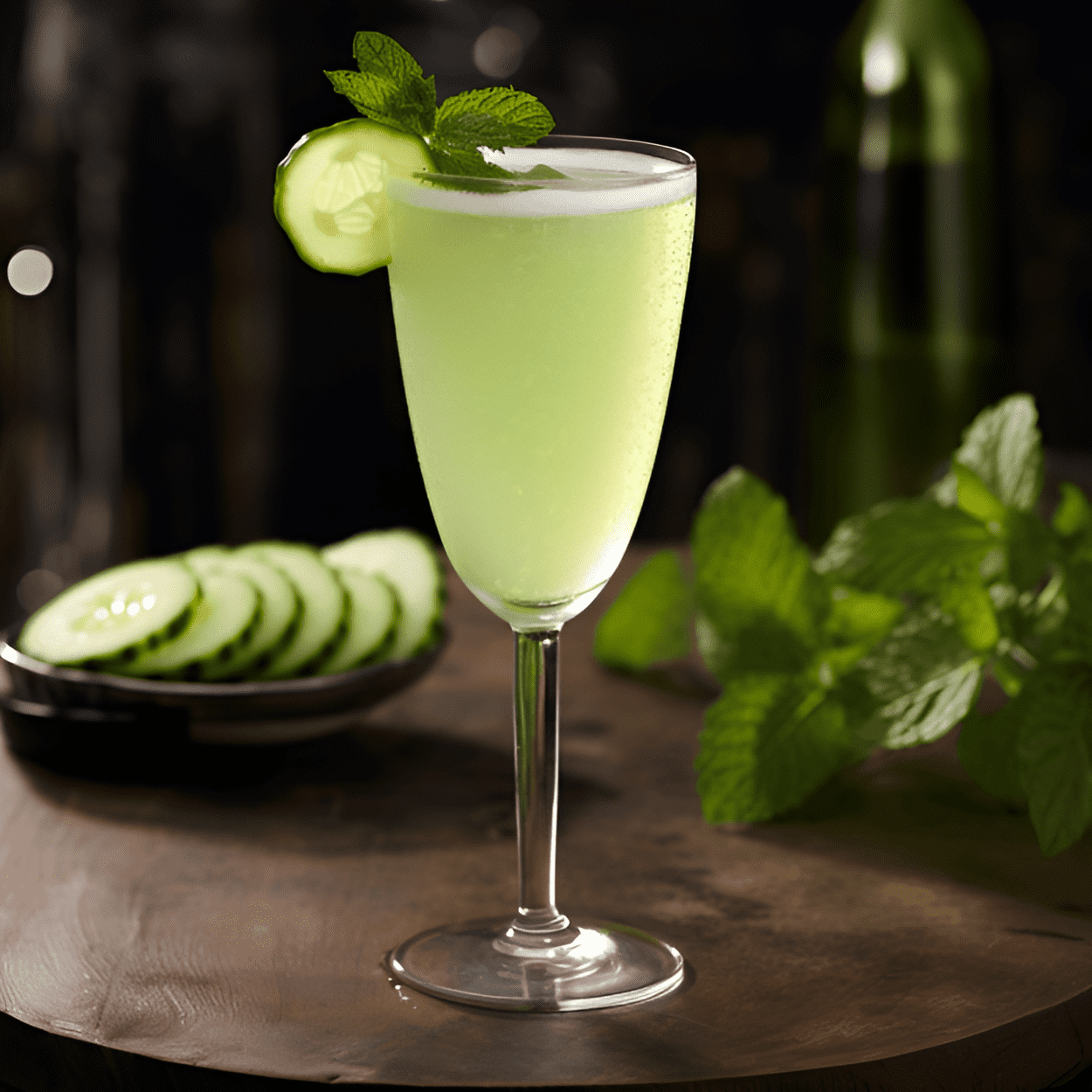 Cucumber-Mint French 75 Cocktail Recipe - The Cucumber-Mint French 75 is a delightfully refreshing cocktail with a light, crisp taste. The cucumber and mint provide a fresh, botanical flavor, while the gin adds a subtle juniper note. The lemon juice and champagne bring a bright, citrusy acidity, and the simple syrup balances everything out with a touch of sweetness.