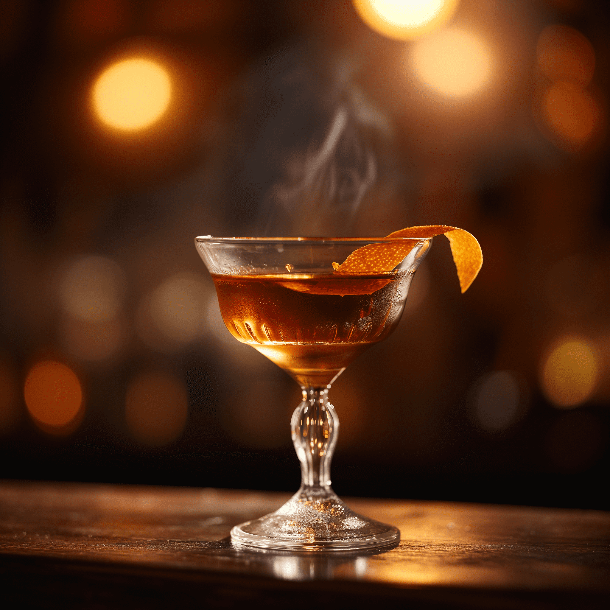 Devil's Soul Cóctel Receta - Devil's Soul es un cóctel con una mezcla conmovedora de ahumado del mezcal, el calor especiado del whisky de centeno y la amargura herbal del amaro. Los amargos de naranja y el saúco añaden una complejidad floral y cítrica, lo que lo convierte en una bebida estratificada e intrigante.