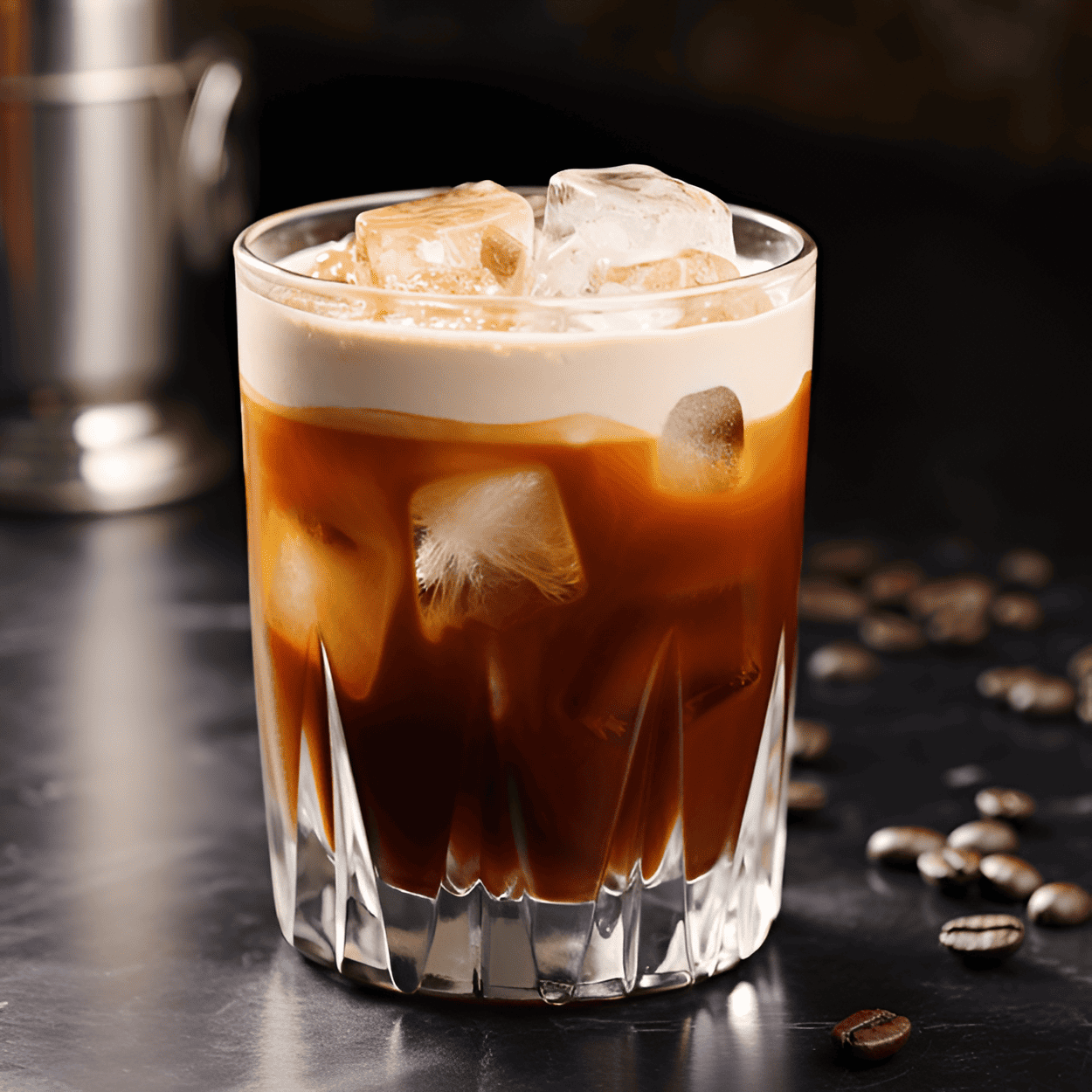 Schmutzige Mutter Cocktail Rezept - Die „Schmutzige Mutter“ ist ein starker, robuster Cocktail mit einem ausgeprägten Kaffeegeschmack. Die Süße des braunen Kakao-Likörs balanciert den starken Wodka und den Kaffeelikör aus und kreiert einen sanften, vollmundigen Drink mit einem leicht süßen Abgang.