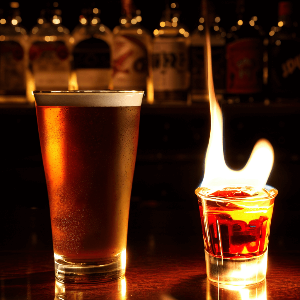 Flaming Dr. Pepper Cocktail Recipe - The Flaming Dr. Pepper has a unique, sweet, and slightly spicy taste. It is reminiscent of the Dr. Pepper soft drink, with a hint of caramel and a warming sensation from the flaming alcohol.