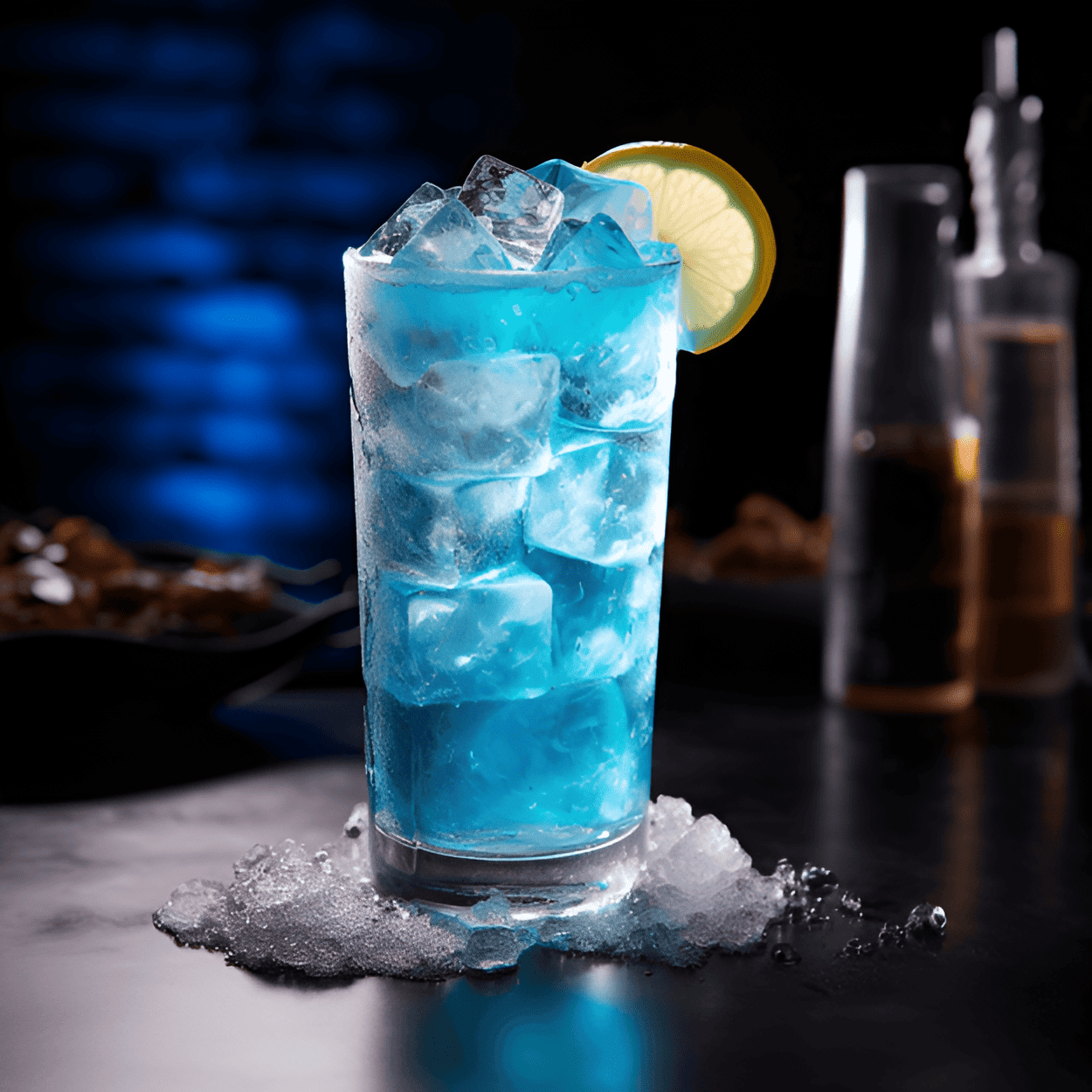 Frost Bite Cocktail Recipe - The Frost Bite is a refreshing cocktail with a sweet and sour balance. The fruity flavors of blue curacao and pineapple juice blend perfectly with the sourness of lime juice. The hint of peppermint schnapps gives it a cool, minty finish.