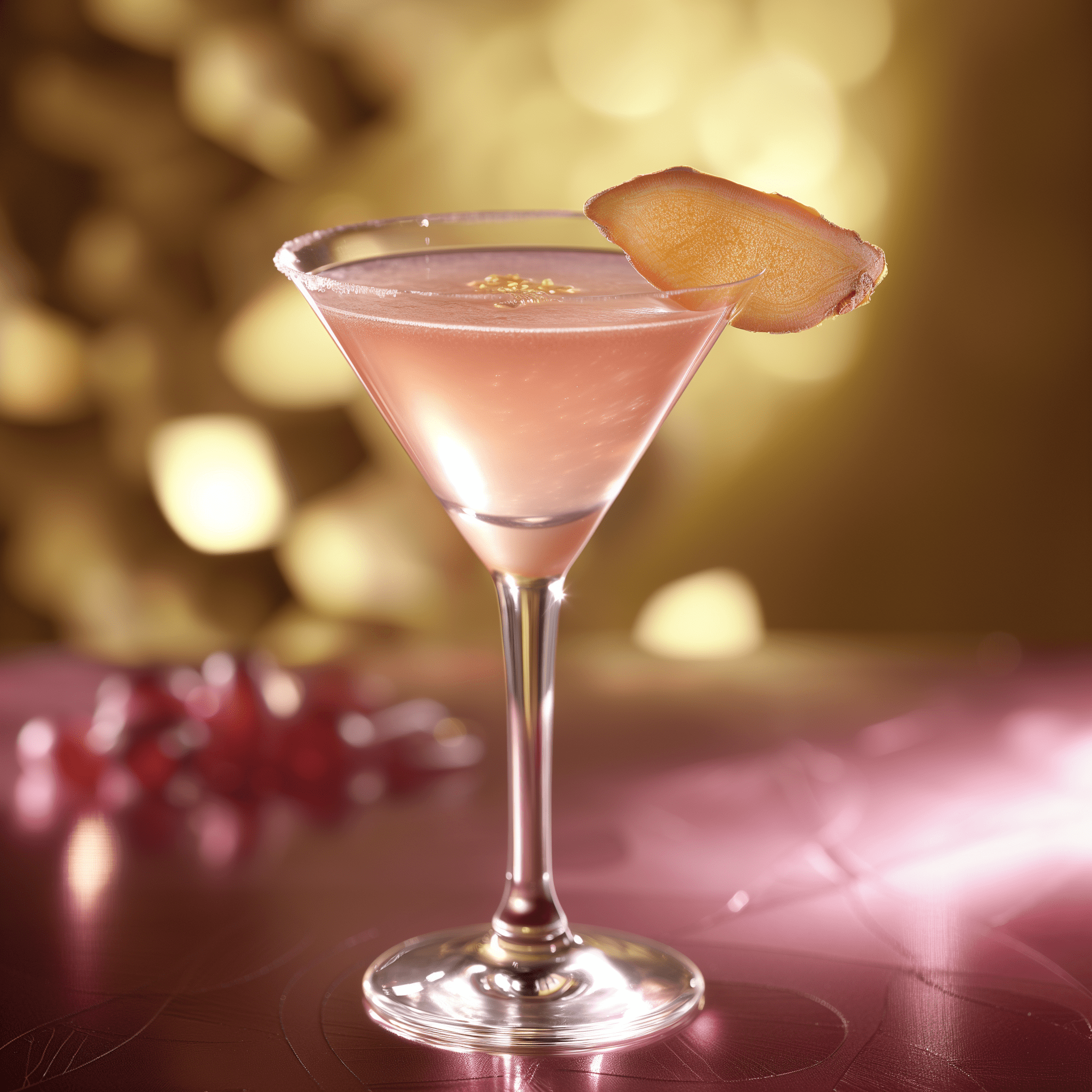 Ginger Cosmo Cocktail Recipe - The Ginger Cosmo offers a tantalizing combination of flavors. It's a vibrant mix that's both sweet and tart, with a refreshing citrus note and a warm, spicy undertone from the ginger. It's a bold drink that's not too strong, making it perfect for sipping.