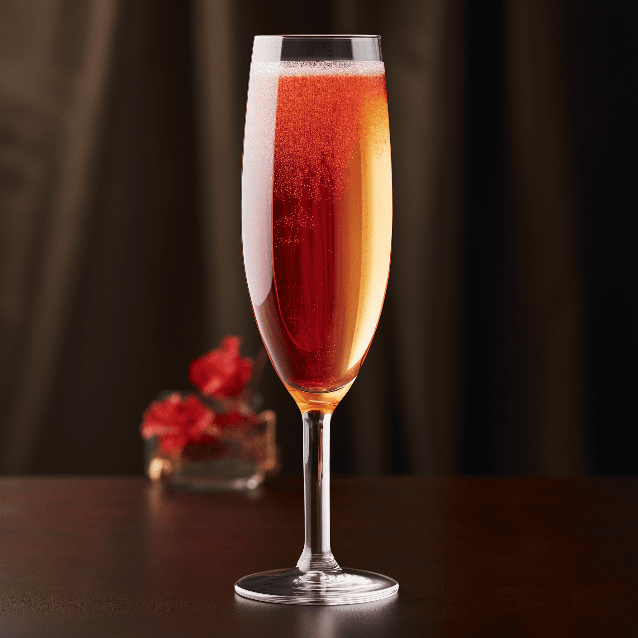 Goodnight Kiss Cocktail Recipe - The Goodnight Kiss is a harmonious blend of sweet and bitter, with the effervescence of Champagne lifting the spirits. The sugar cube adds a subtle sweetness that balances the herbal bitterness of the Angostura and the distinct bitter-sweet profile of Campari.