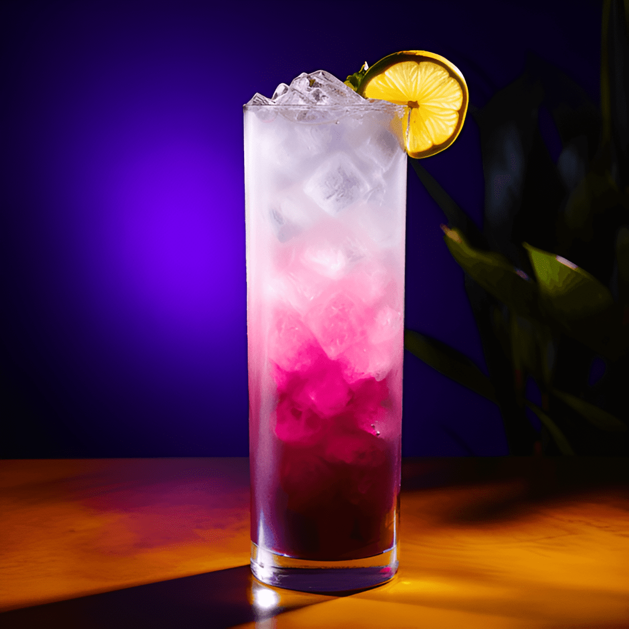 El cóctel Grape Ape es una bebida dulce y frutal con un vibrante color morado. Tiene un sabor refrescante y ácido, con un toque de acidez del refresco de limón-lima. La combinación de vodka de uva, blue curaçao y jugo de arándano crea un sabor único y delicioso.