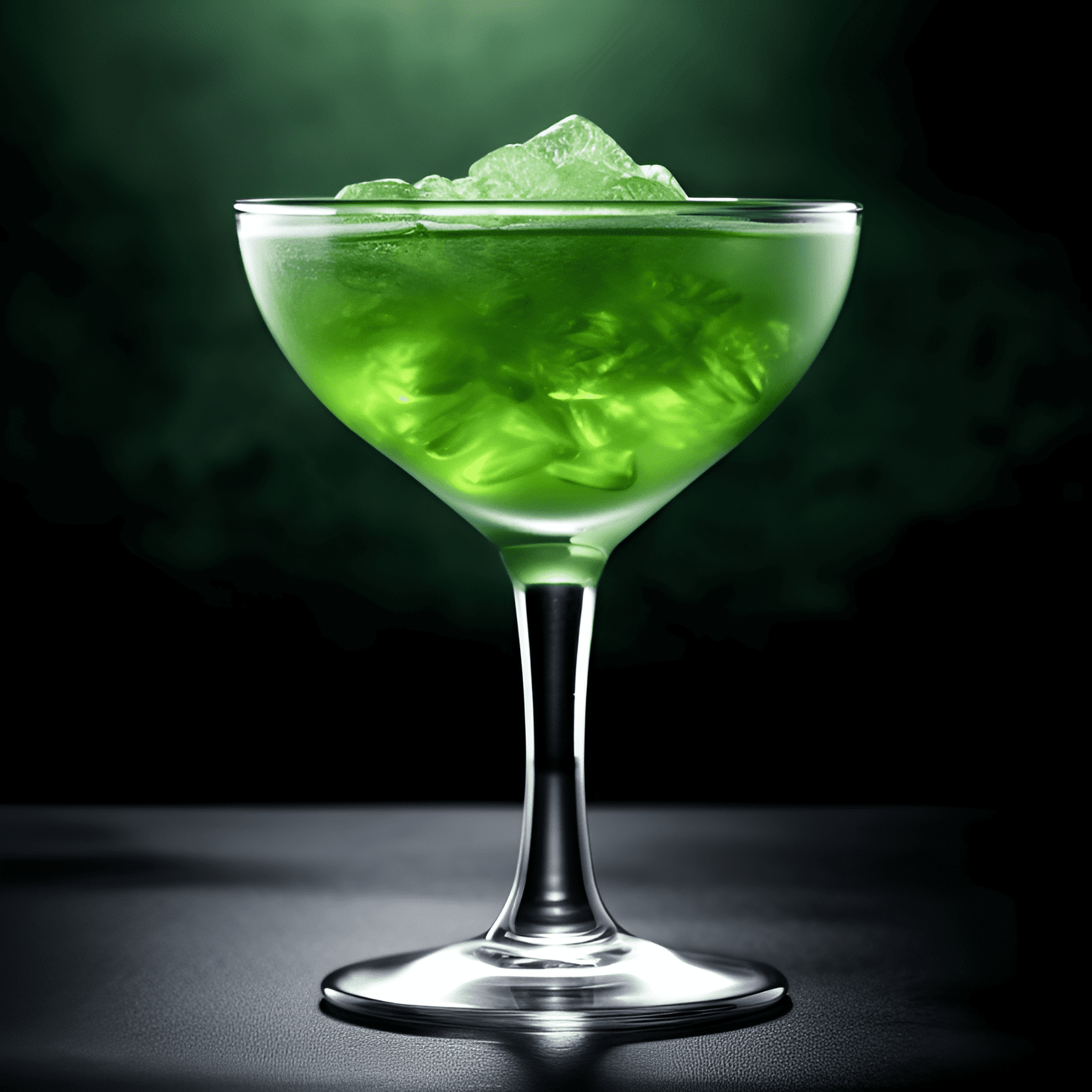 Green Ghost Cóctel Receta - El cóctel Green Ghost es una bebida compleja y refrescante con una mezcla de sabores herbales, cítricos y ligeramente dulces. La ginebra proporciona una base fuerte y con sabor a enebro, mientras que el Chartreuse verde agrega una calidad única de hierbas y ligeramente dulce. El jugo de lima aporta una nota cítrica fresca y ácida que equilibra la dulzura y agrega un final con sabor a limón.