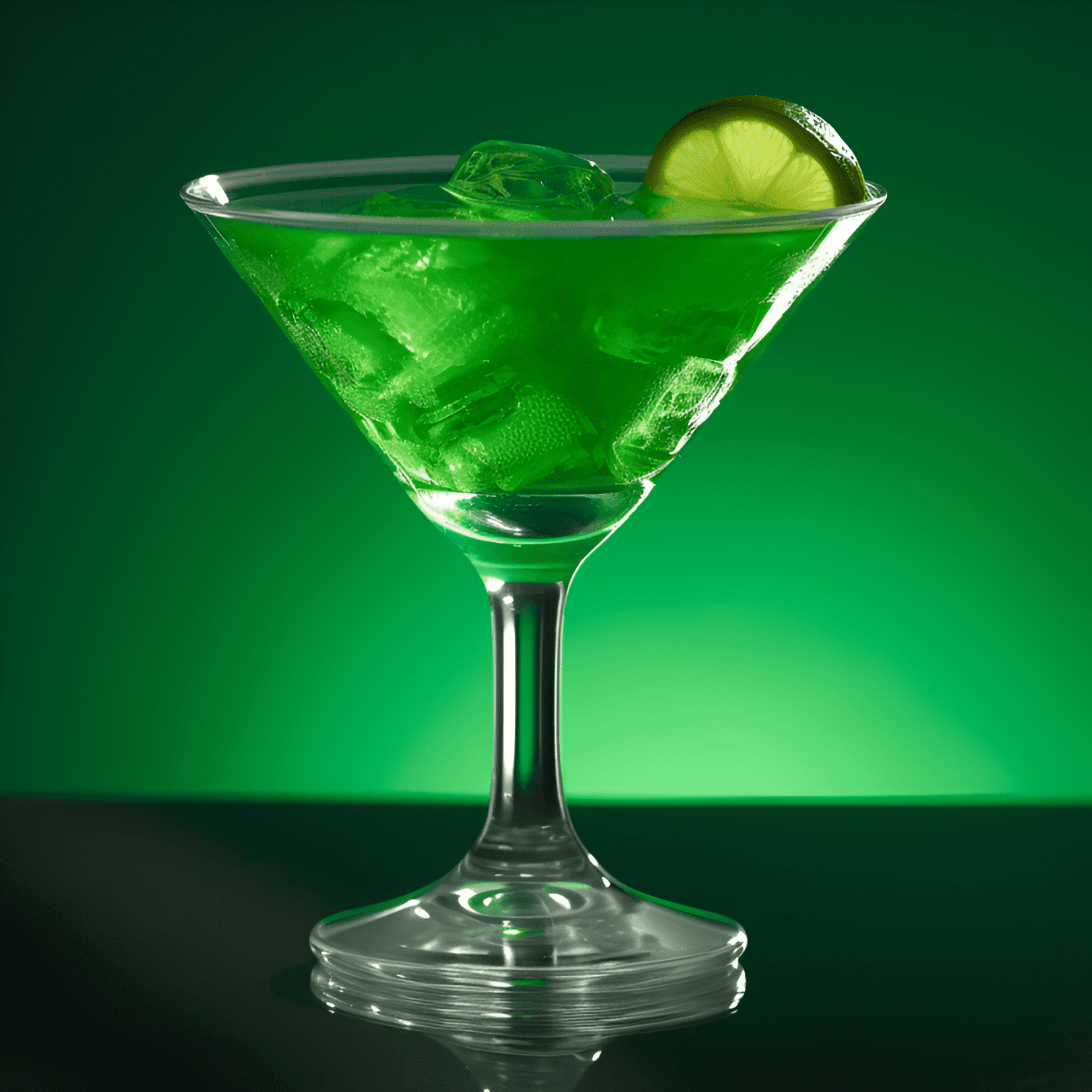 El cóctel Green Hornet es una bebida refrescante, dulce y ligeramente agria con un toque de menta. Tiene un color verde vibrante y una textura suave y aterciopelada.