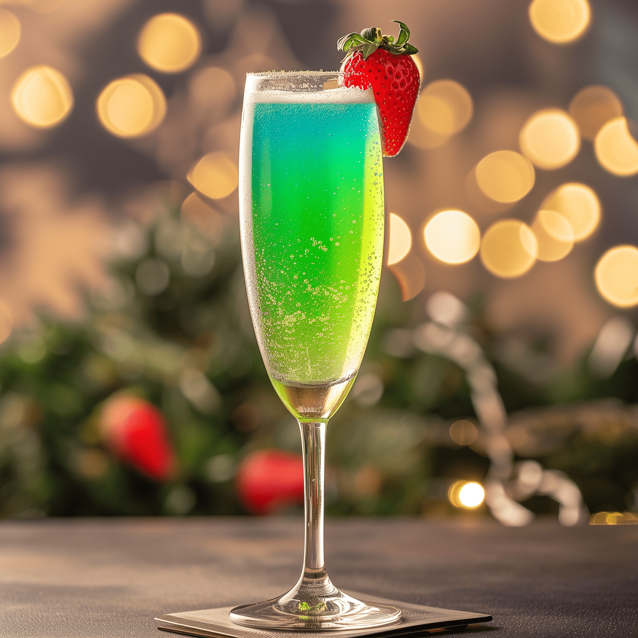 Grinch Mimosa Cocktail Recipe - The Grinch Mimosa offers a delightful balance of sweet and tart flavors. The orange juice provides a fresh citrusy sweetness, while the blue curacao adds a hint of tropical fruitiness and a slight bitter edge. The champagne tops it off with effervescence and a touch of dryness, making it a light and refreshing choice.
