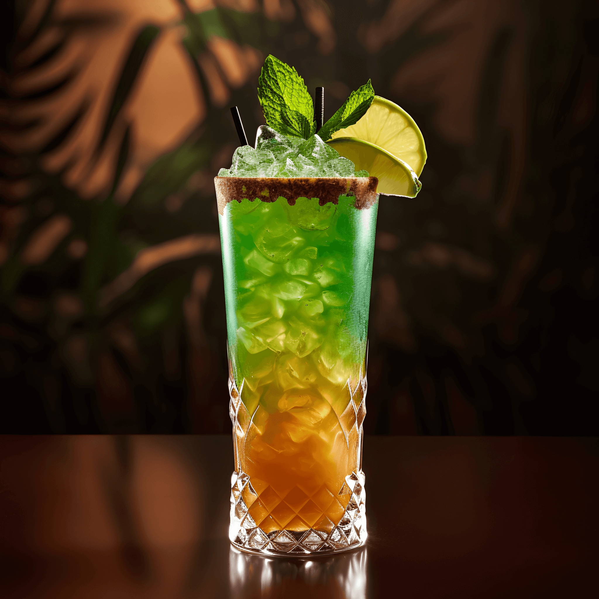 The Mai Tai has a balanced, sweet, and tangy taste with a hint of almond from the orgeat syrup. The combination of light and dark rums gives it a rich and complex flavor, while the lime juice adds a refreshing citrus note.