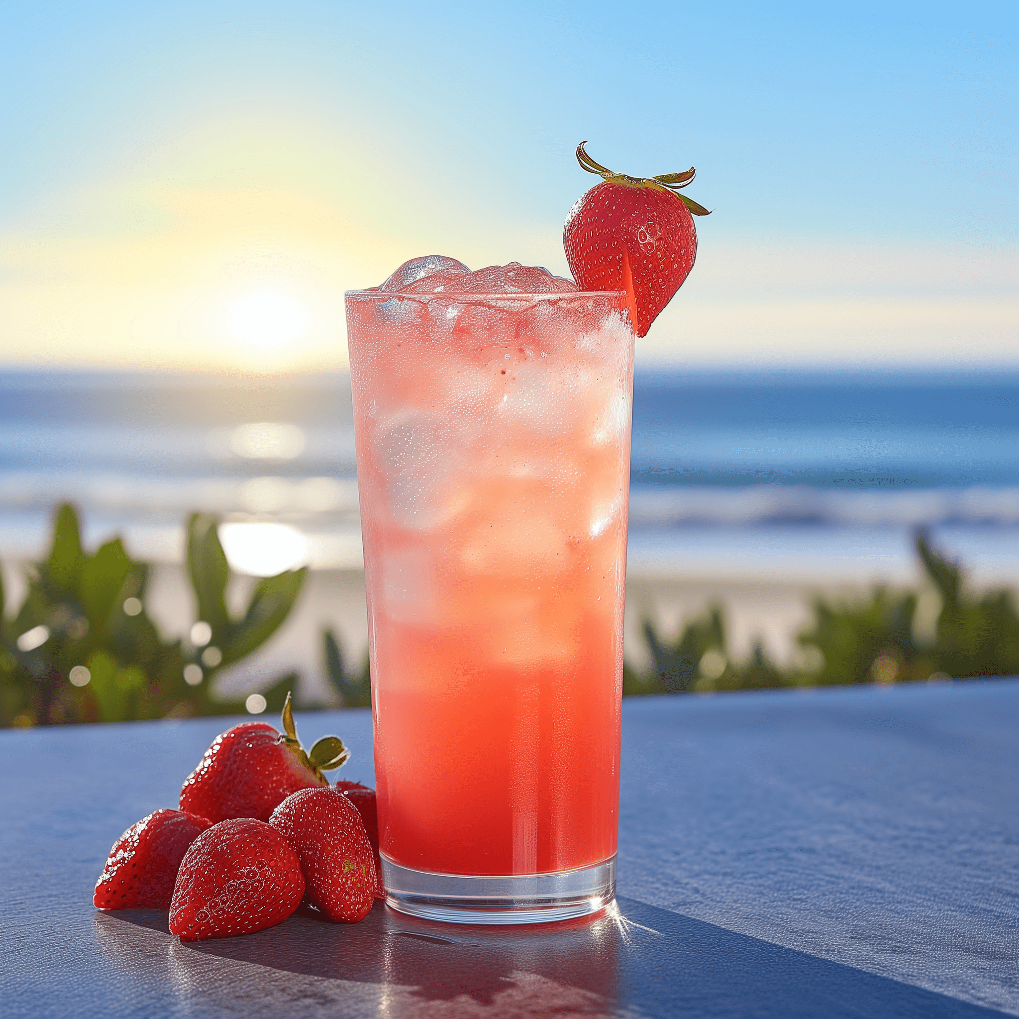 Malibu Strawberry Bay Breeze Cocktail Recipe - The Malibu Strawberry Bay Breeze offers a delightful blend of sweet and tart flavors. The Malibu Strawberry rum provides a luscious strawberry taste that's complemented by the tangy cranberry juice and the tropical sweetness of pineapple juice. It's a light and refreshing cocktail with a fruity kick that's neither too strong nor too sugary.