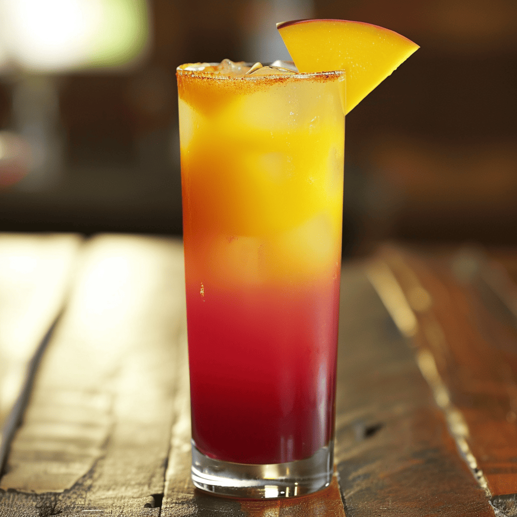 Mango Sunset Cóctel Receta - El cóctel Mango Sunset ofrece un perfil de sabor dulce y afrutado con un toque de acidez cítrica. Es una bebida ligera y refrescante con un suave sabor a mango que se complementa con el sutil calor del ron.