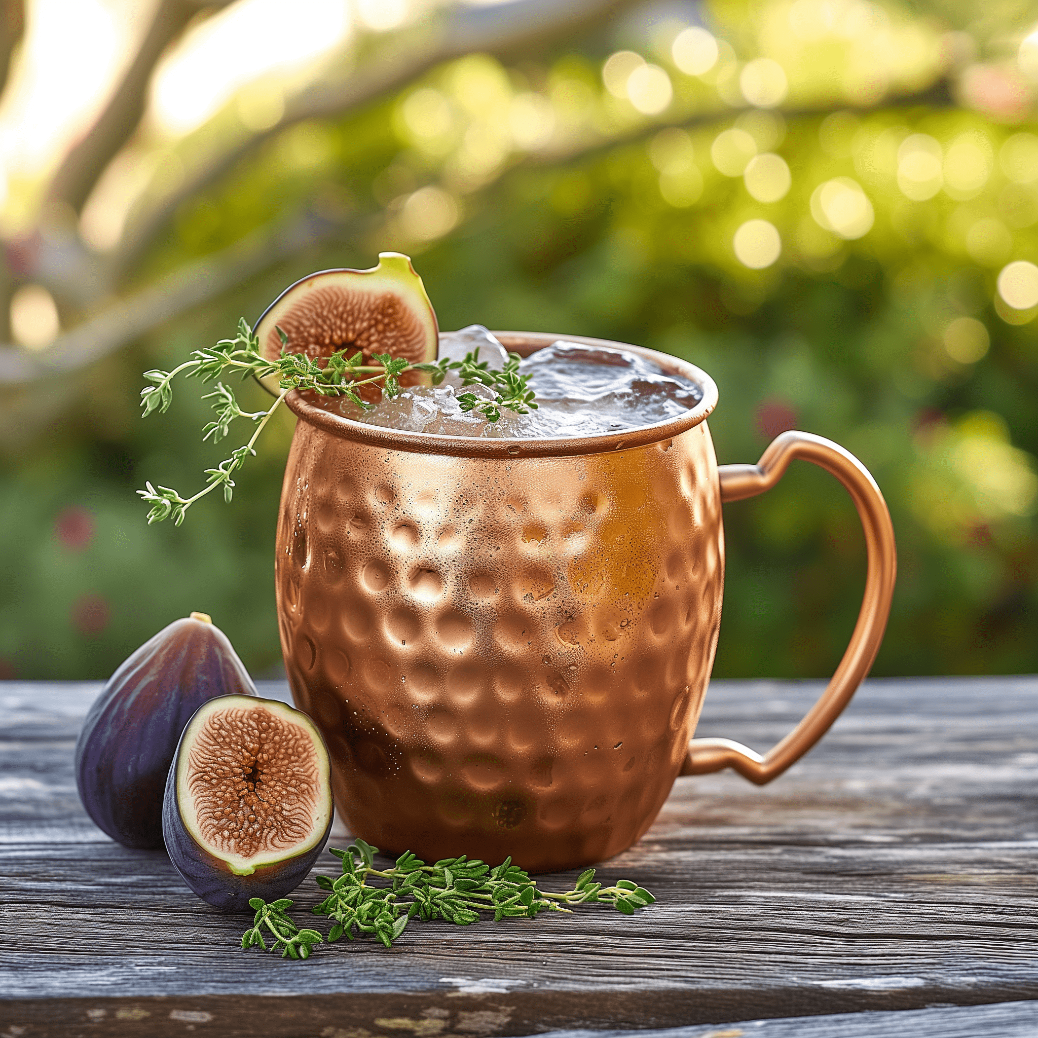 Mediterranean Mule Cocktail Recipe - The Mediterranean Mule offers a sweet and slightly tangy taste from the limoncello, complemented by the warm, spicy undertones of ginger beer. The fig vodka adds a unique sweetness and fruitiness, while the thyme provides an aromatic herbal note. It's a complex yet harmonious blend that is both refreshing and invigorating.