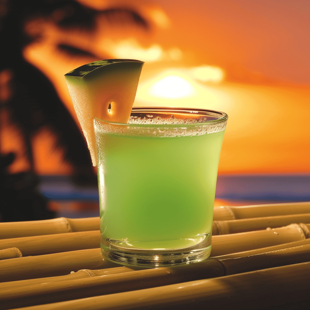 Melon Bomb Recipe - The Melon Bomb is a delightful mix of sweet and tangy flavors. The Midori brings a candy-like melon sweetness, while the orange juice adds a zesty freshness. The rum base gives it a warm, smooth finish.