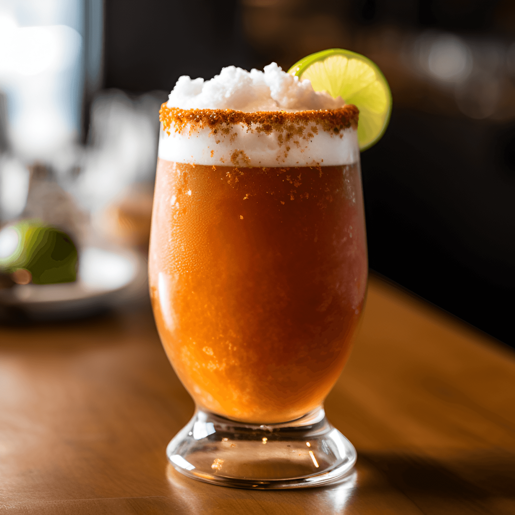 The Michelada has a unique, tangy taste that combines the flavors of beer, lime, and spices. It is savory, slightly spicy, and has a hint of saltiness. The overall taste is refreshing and invigorating.