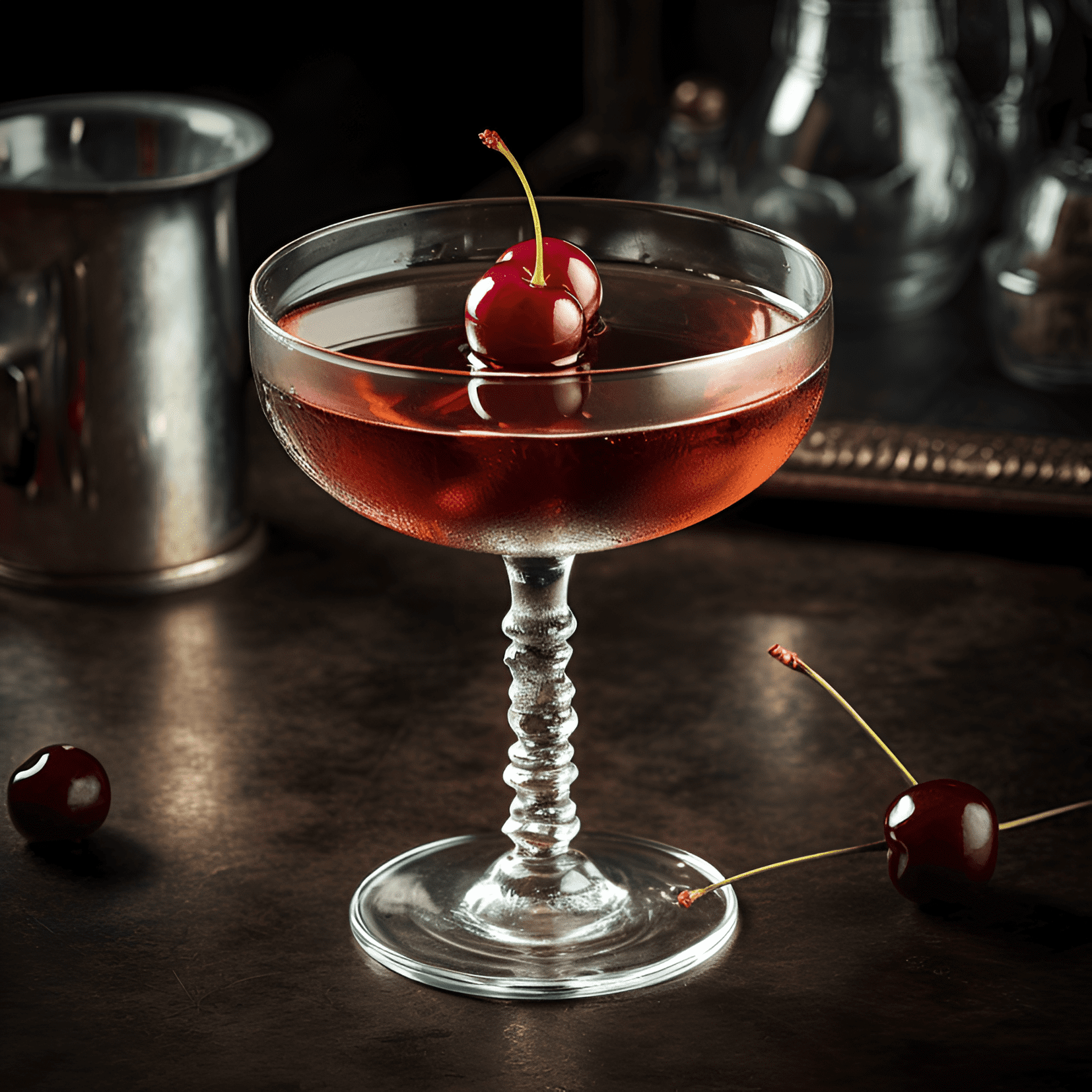 El cóctel Midnight ofrece una armoniosa mezcla de sabores dulces, ácidos y ligeramente amargos. Tiene una textura rica y aterciopelada, con una sensación cálida del alcohol. El sabor es complejo, pero bien equilibrado, lo que lo convierte en una bebida deliciosa e intrigante.