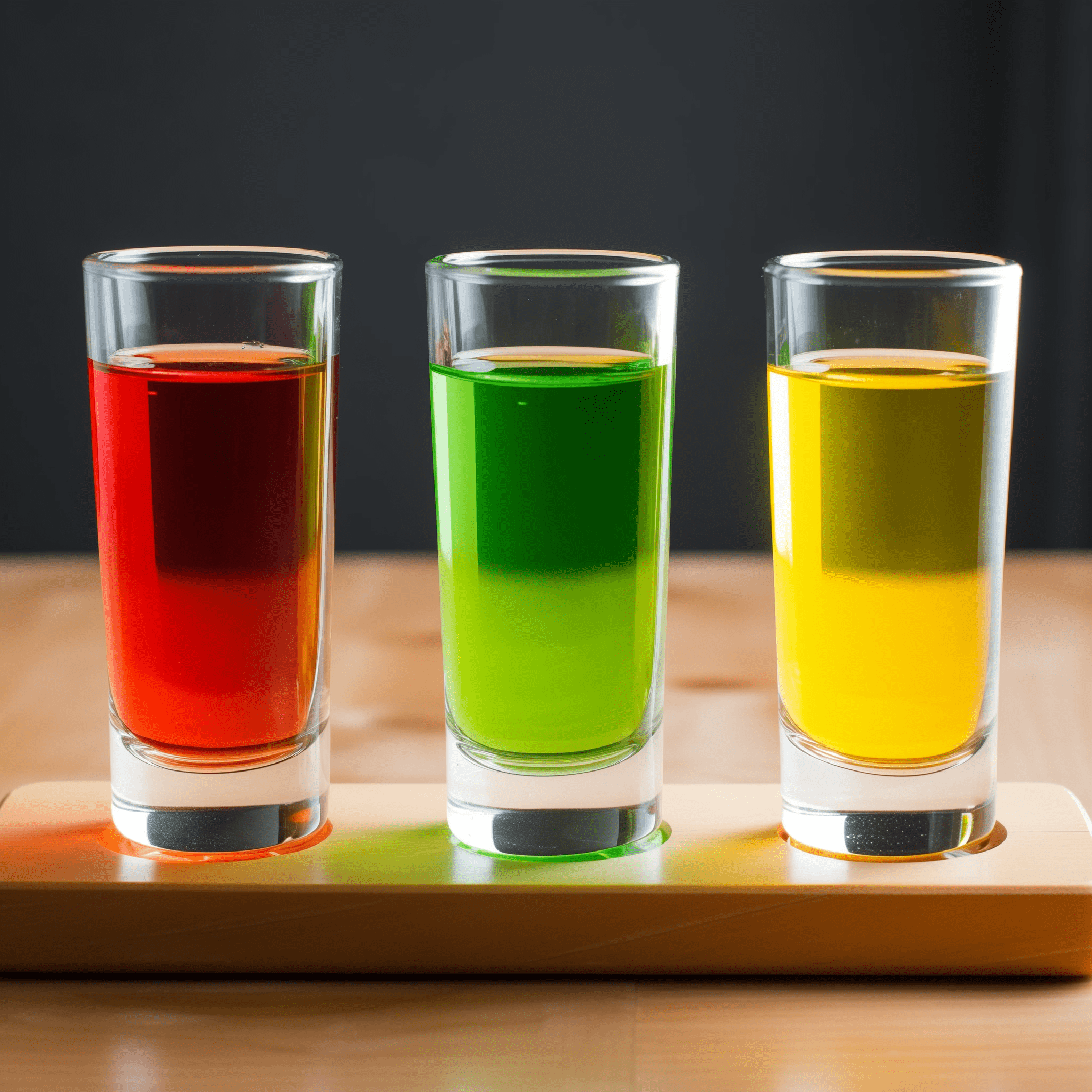 Midwest Stop Light Recipe - The Midwest Stop Light offers a journey through flavors. The first shot is spicy and warm from the cinnamon schnapps, followed by a smooth and sweet hit from the apricot schnapps, and finished with the bold and earthy notes of tequila.