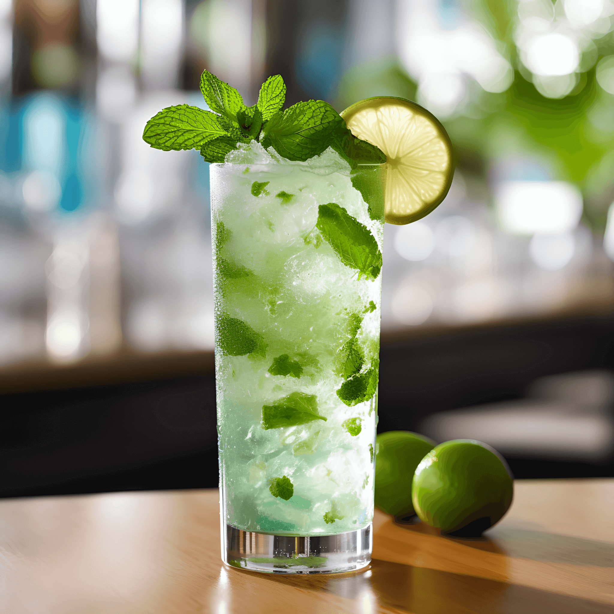 The Mojito is a refreshing, sweet, and slightly sour cocktail with a hint of mint and a subtle rum kick. It is a well-balanced drink that is both invigorating and easy to sip.