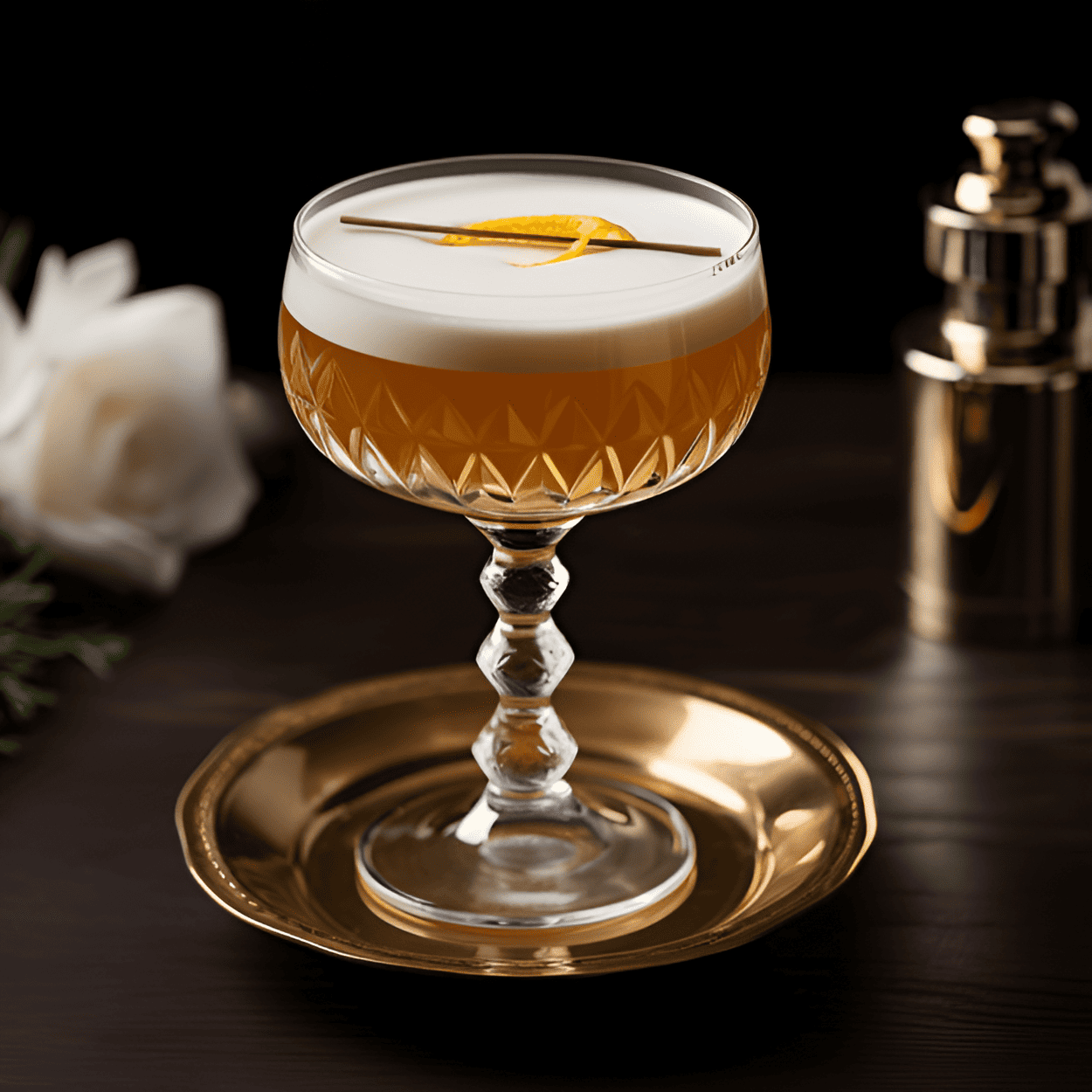 The Nikolashka cocktail has a complex and sophisticated taste, combining sweet, sour, and bitter flavors. It is a well-balanced drink with a smooth, velvety texture and a warming sensation from the cognac.