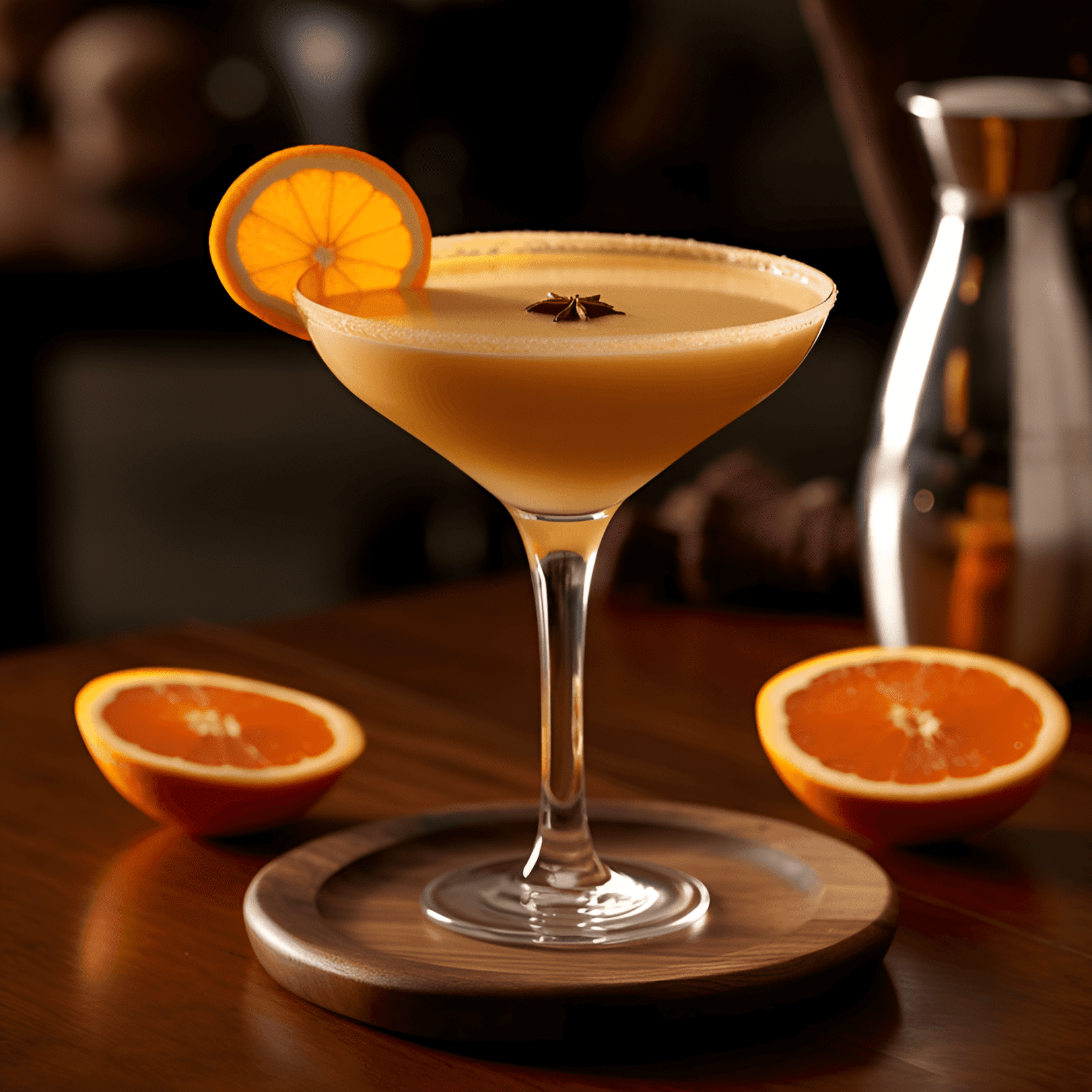 Orange Flip Cóctel Receta - El Orange Flip tiene una textura cremosa y suave con un equilibrio de dulzura y un toque de acidez de la naranja. Es una bebida rica y aterciopelada con un acabado espumoso y un calor sutil del alcohol.