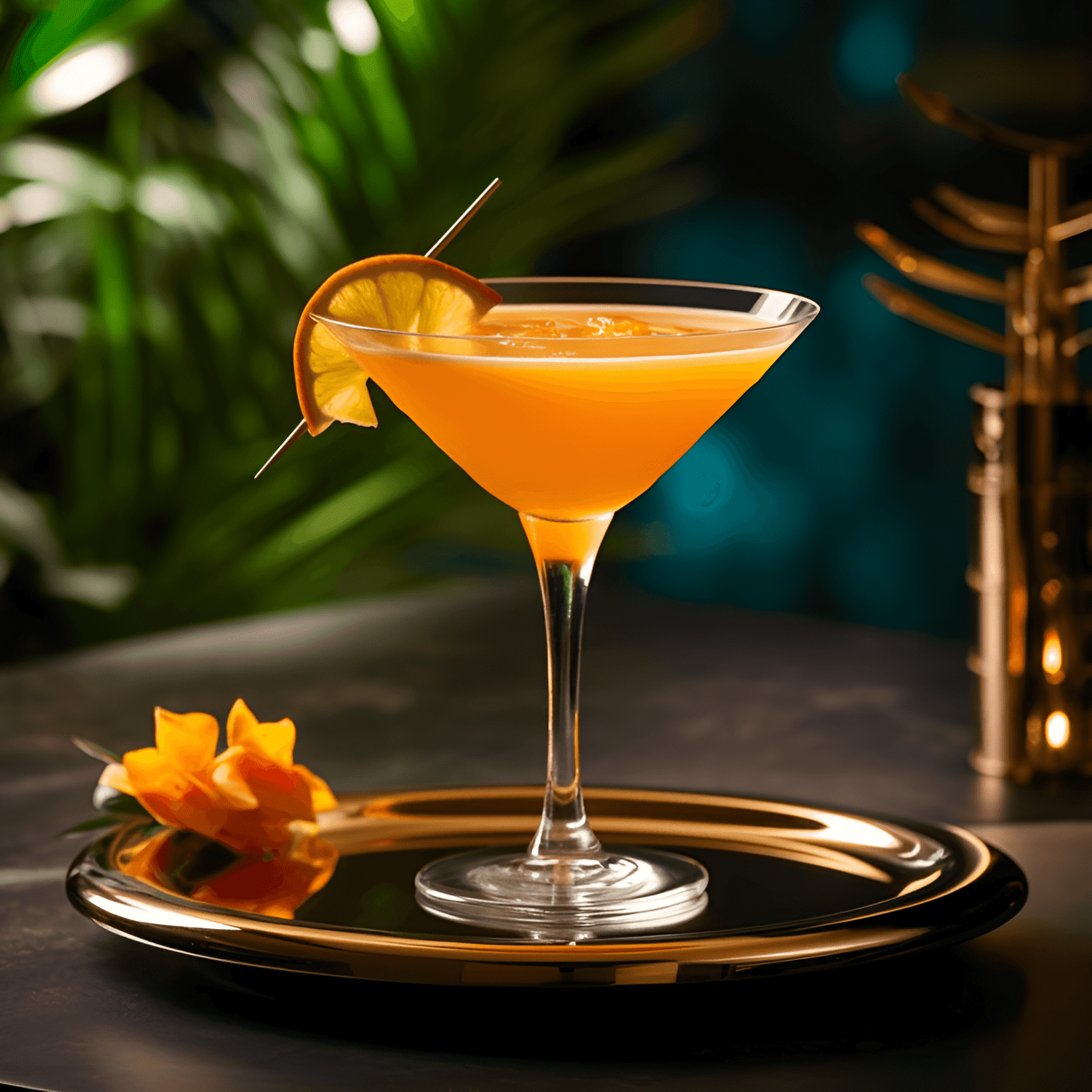 The Paradise cocktail has a delicate balance of sweet, sour, and fruity flavors. The gin provides a strong, herbal base, while the apricot brandy adds a touch of sweetness. The fresh orange and lemon juices bring a bright, citrusy tang to the drink, making it light and refreshing.