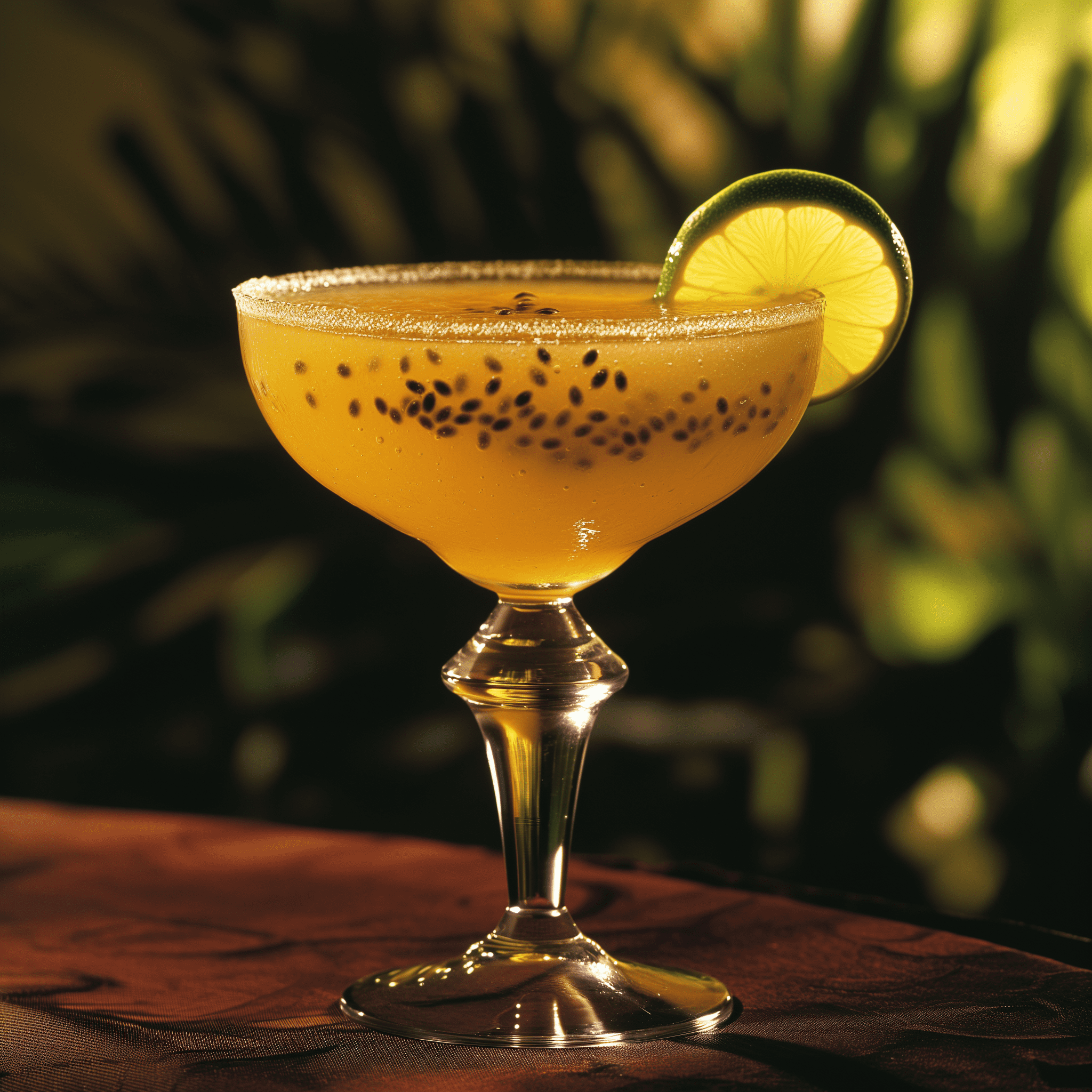 Passion Fruit Daiquiri Cocktail Recipe - The Passion Fruit Daiquiri is a delightful blend of sweet and tart flavors. The passion fruit juice provides a tropical sweetness that's balanced by the sharpness of the lime juice. The rum adds a warm, smooth undertone, making the cocktail both refreshing and potent.