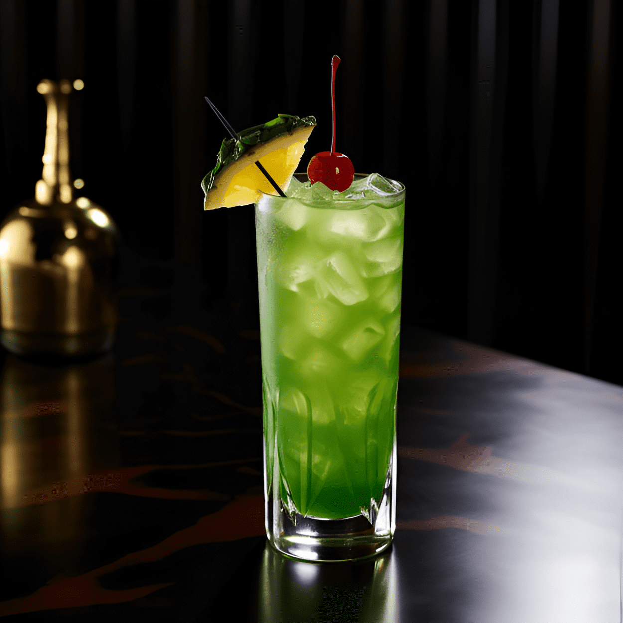Pearl Harbor Cocktail Recipe - The Pearl Harbor is a sweet and fruity cocktail with a light hint of sourness. The dominant flavors are the tropical pineapple and the smooth, sweet melon from the Midori. The vodka adds a subtle kick without overpowering the other flavors.
