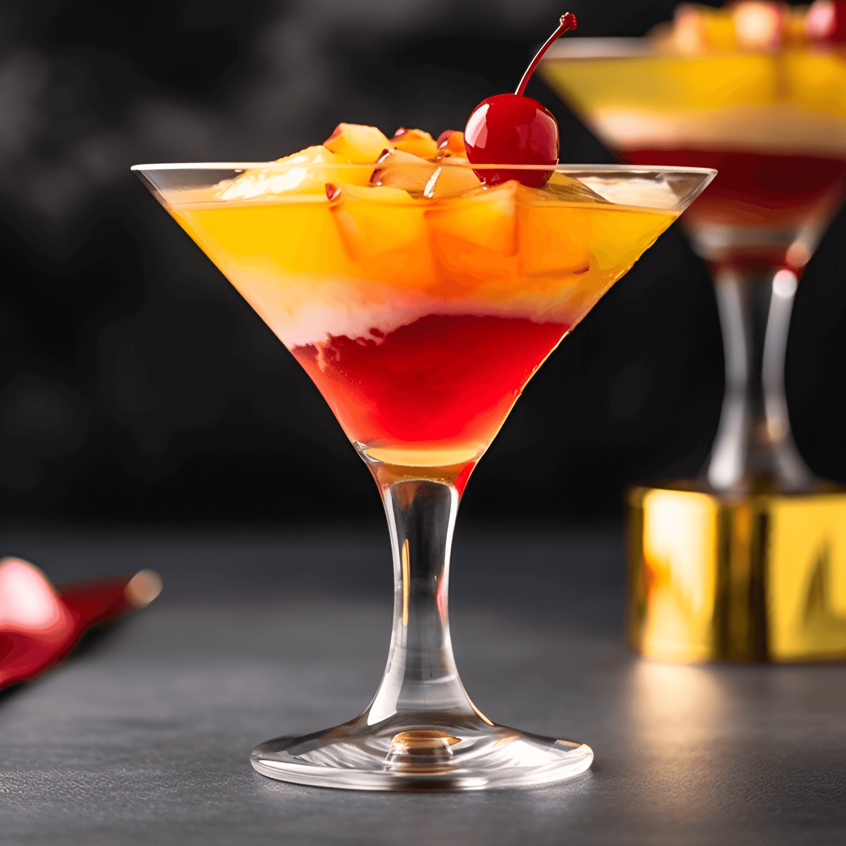 Pineapple Upside-Down Cake Cocktail Recipe - The Pineapple Upside-Down Cake cocktail is sweet, fruity, and slightly tangy. It has a rich, creamy texture with a hint of vanilla and a subtle warmth from the alcohol.